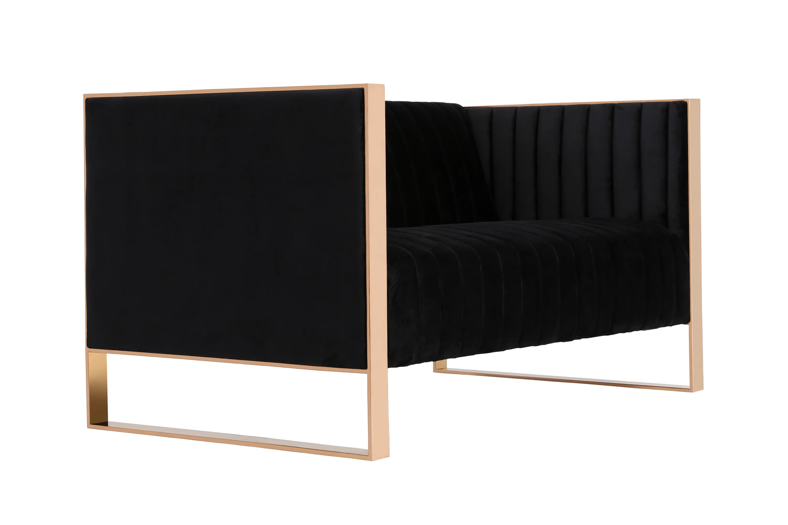 Trillium Loveseat in Black and Gold - Image 4