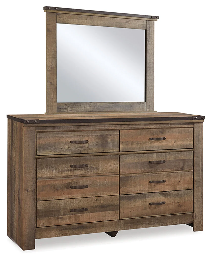 Trinell Brown Full Bookcase Storage Bed & Dresser & Mirror & Chest & 2 Nightstands (Online Special Price) - Image 3