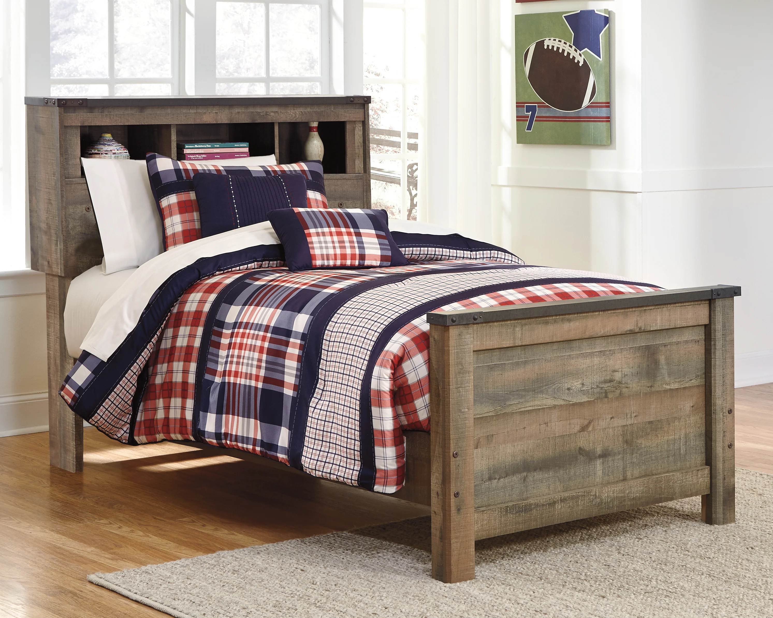 Trinell Brown Twin Bookcase Bed - Image 2