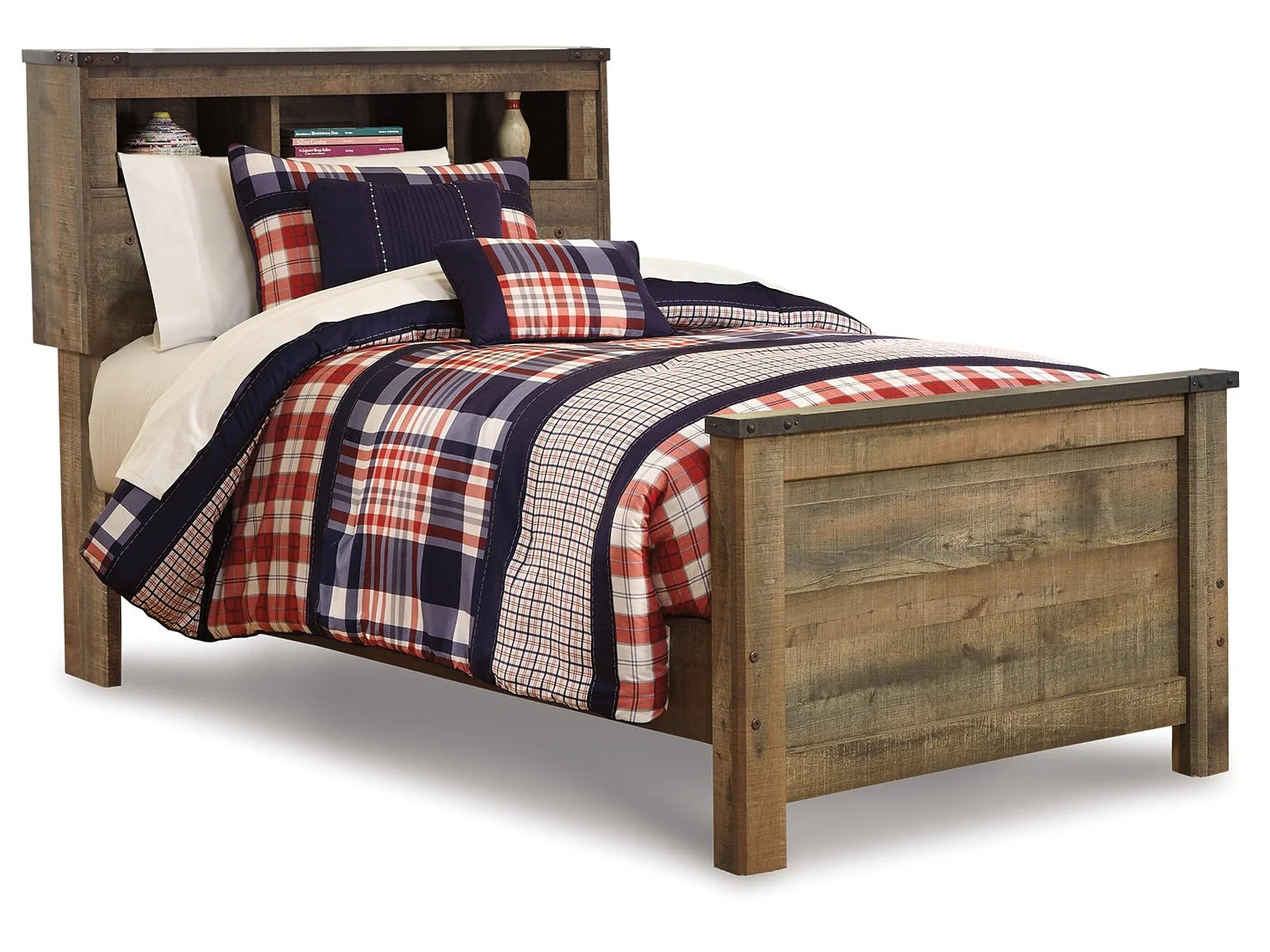 Trinell Brown Twin Bookcase Bed (Online Special Price)