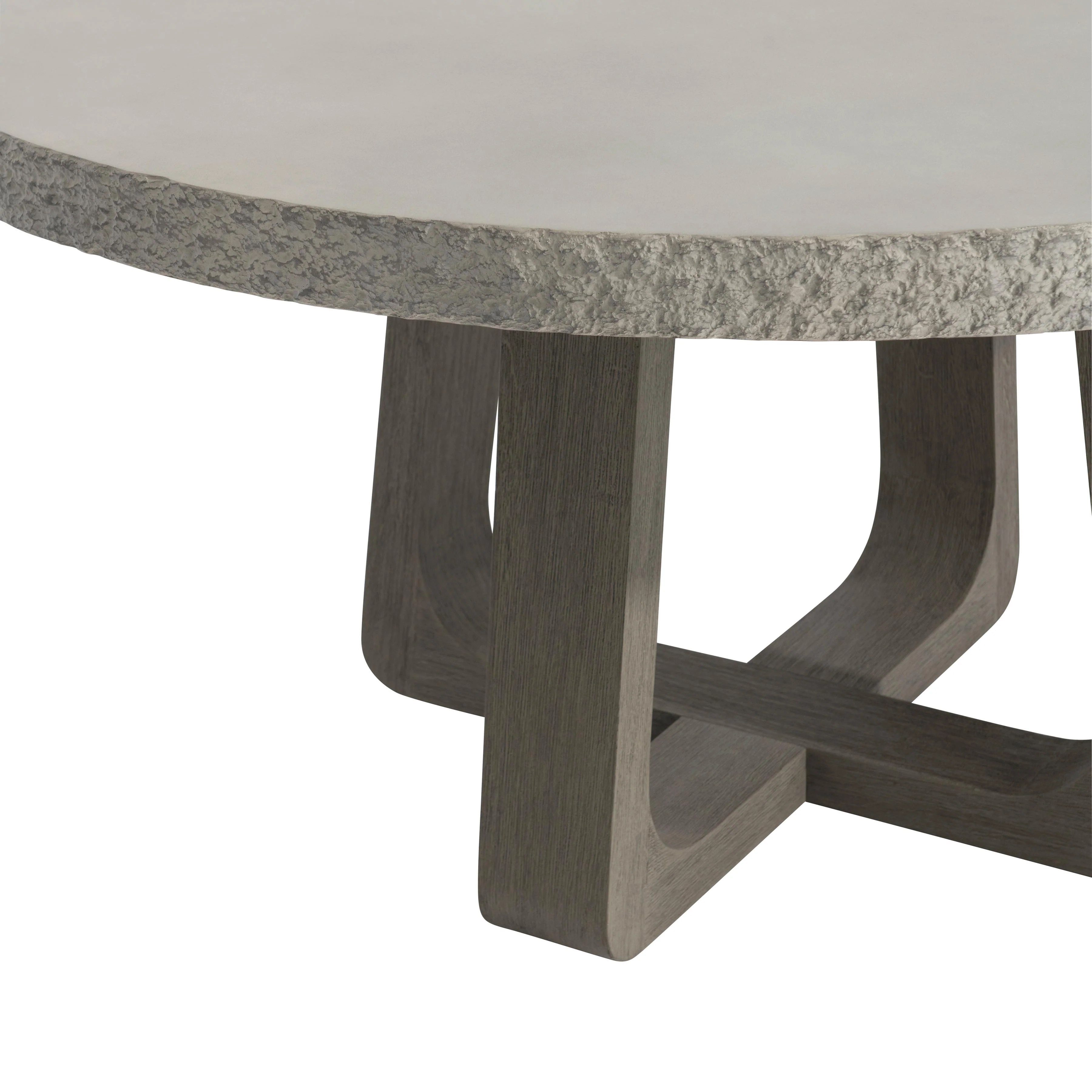 Trouville Raund Sand Grey/Weathered Teak Outdoor Dining Table - Image 5