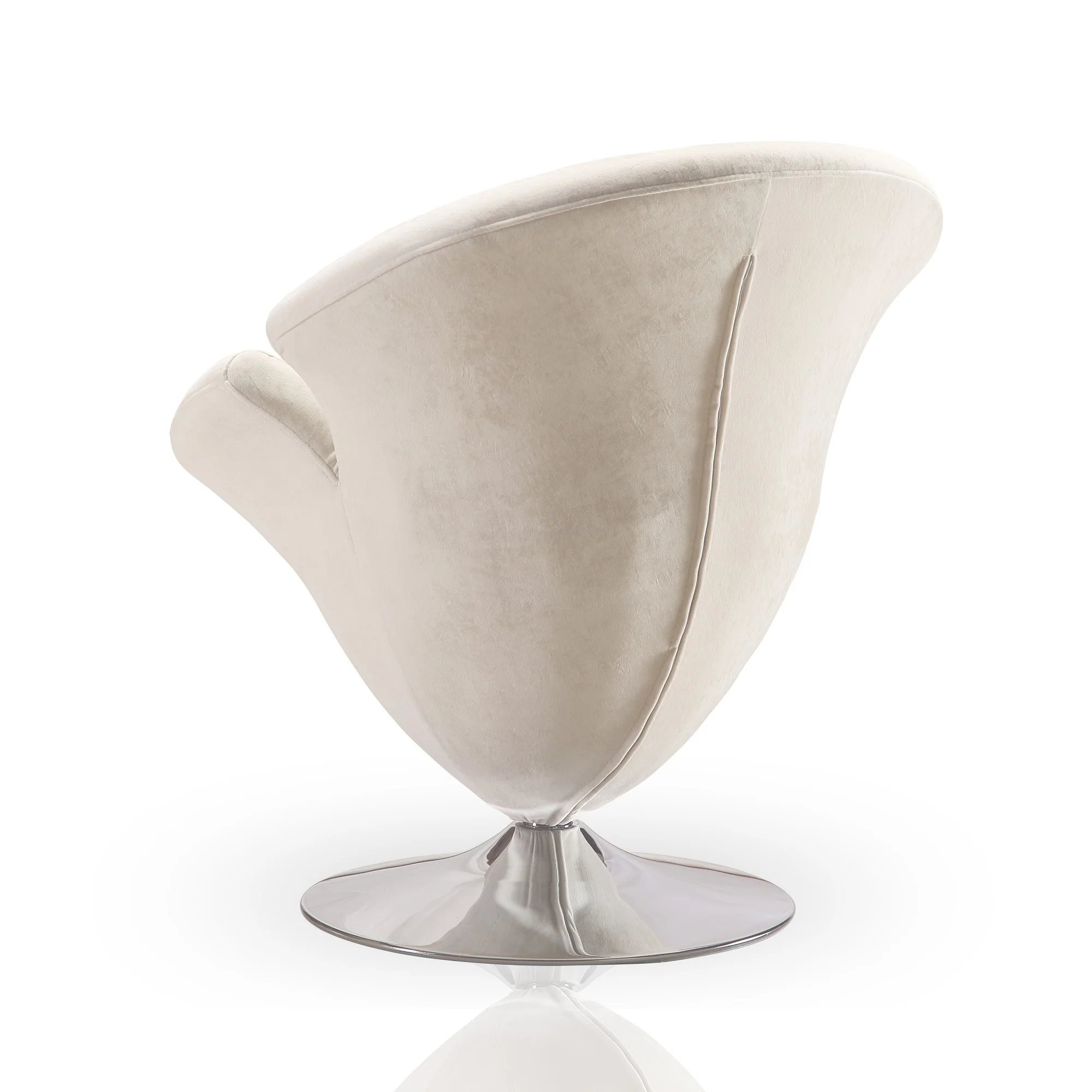 Tulip Swivel Accent Chair in White and Polished Chrome (set of 2) - Image 5