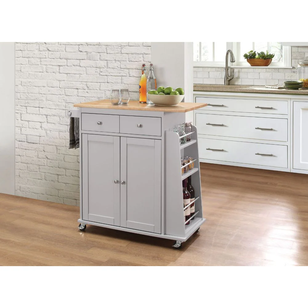 Tullarick Natural & Gray Kitchen Cart - Image 2