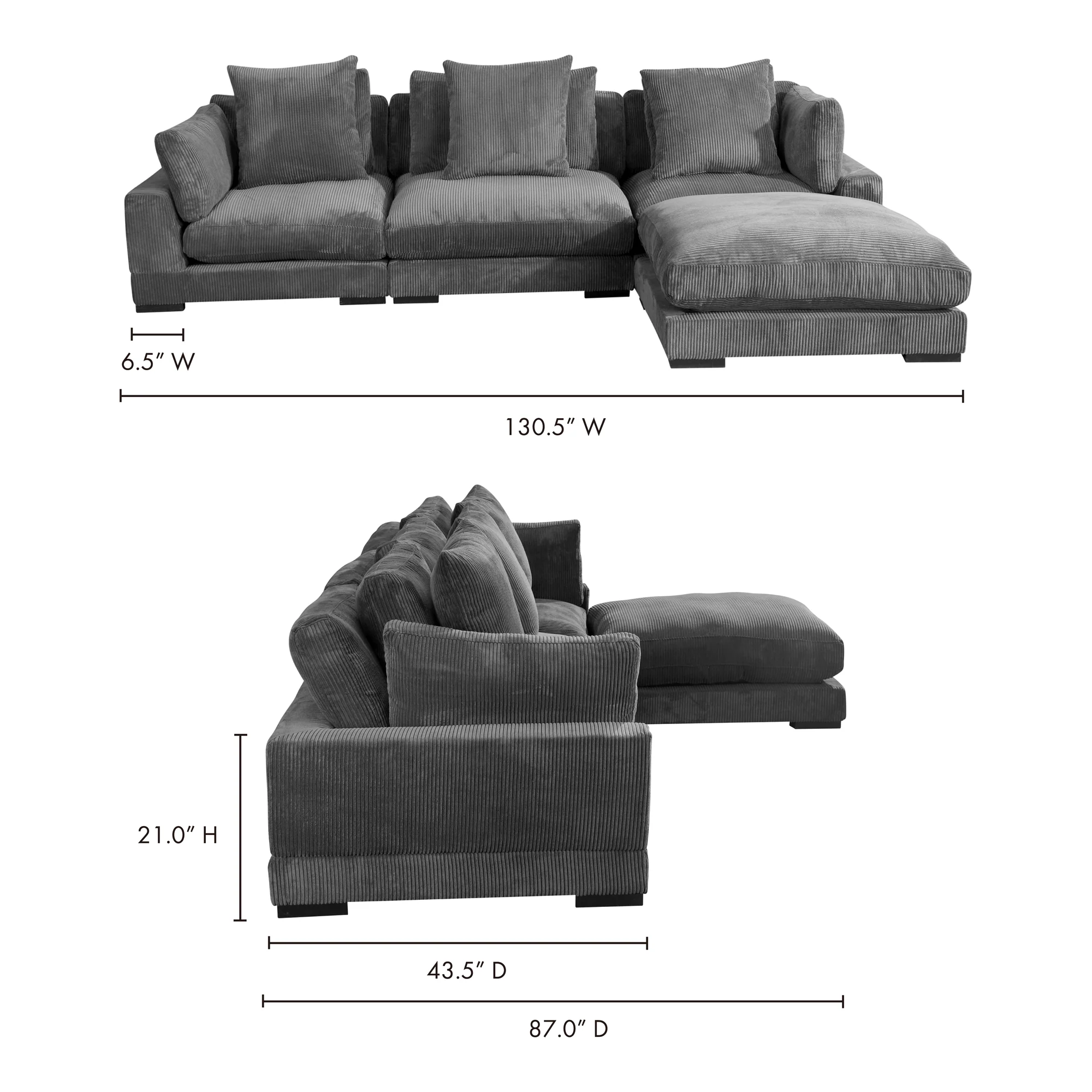 Tumble Grey Lounge Modular Sectional - Image 6