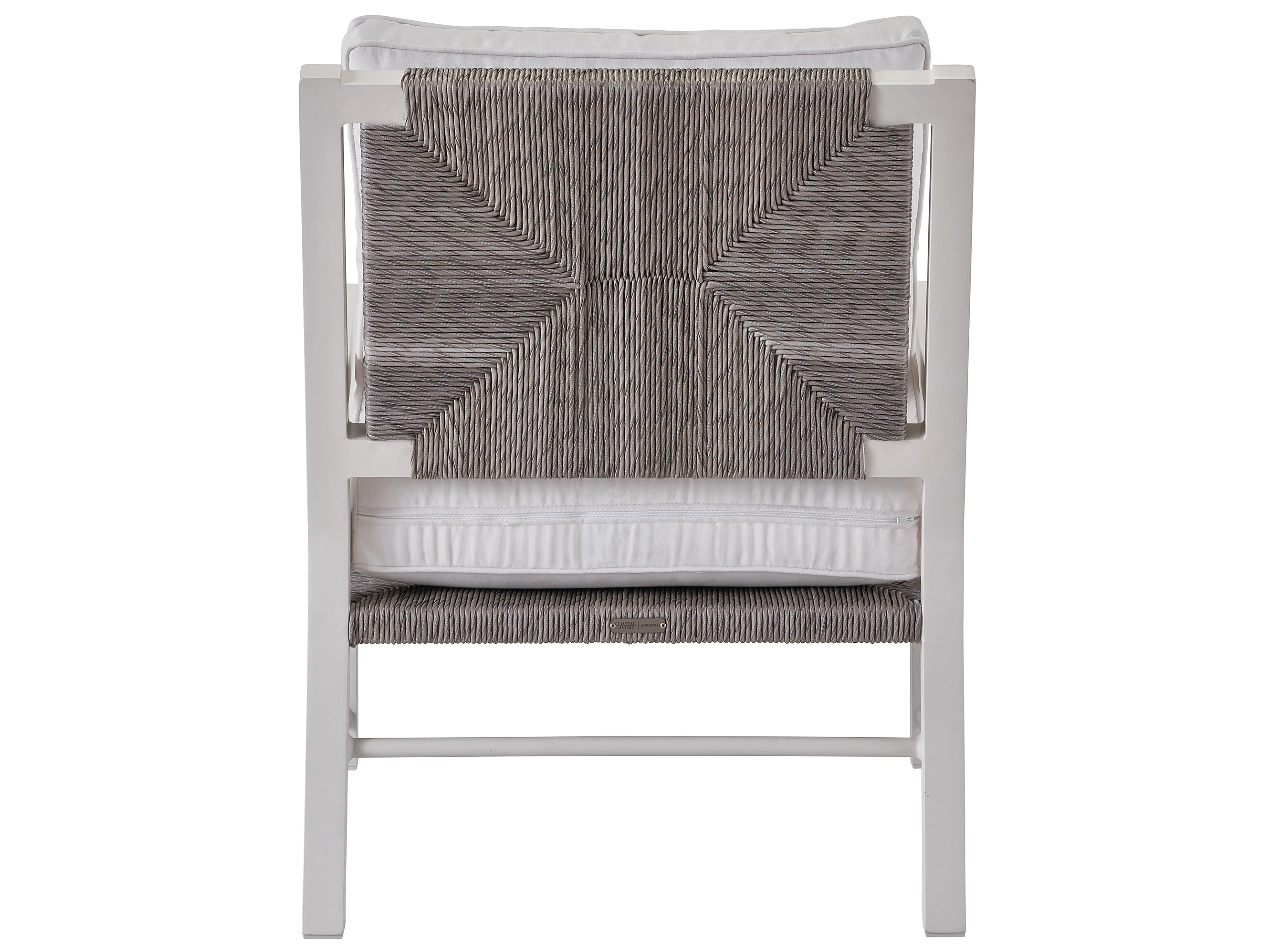 Tybee Chalk Aluminum/Greige Wicker Lounge Chair - Image 4