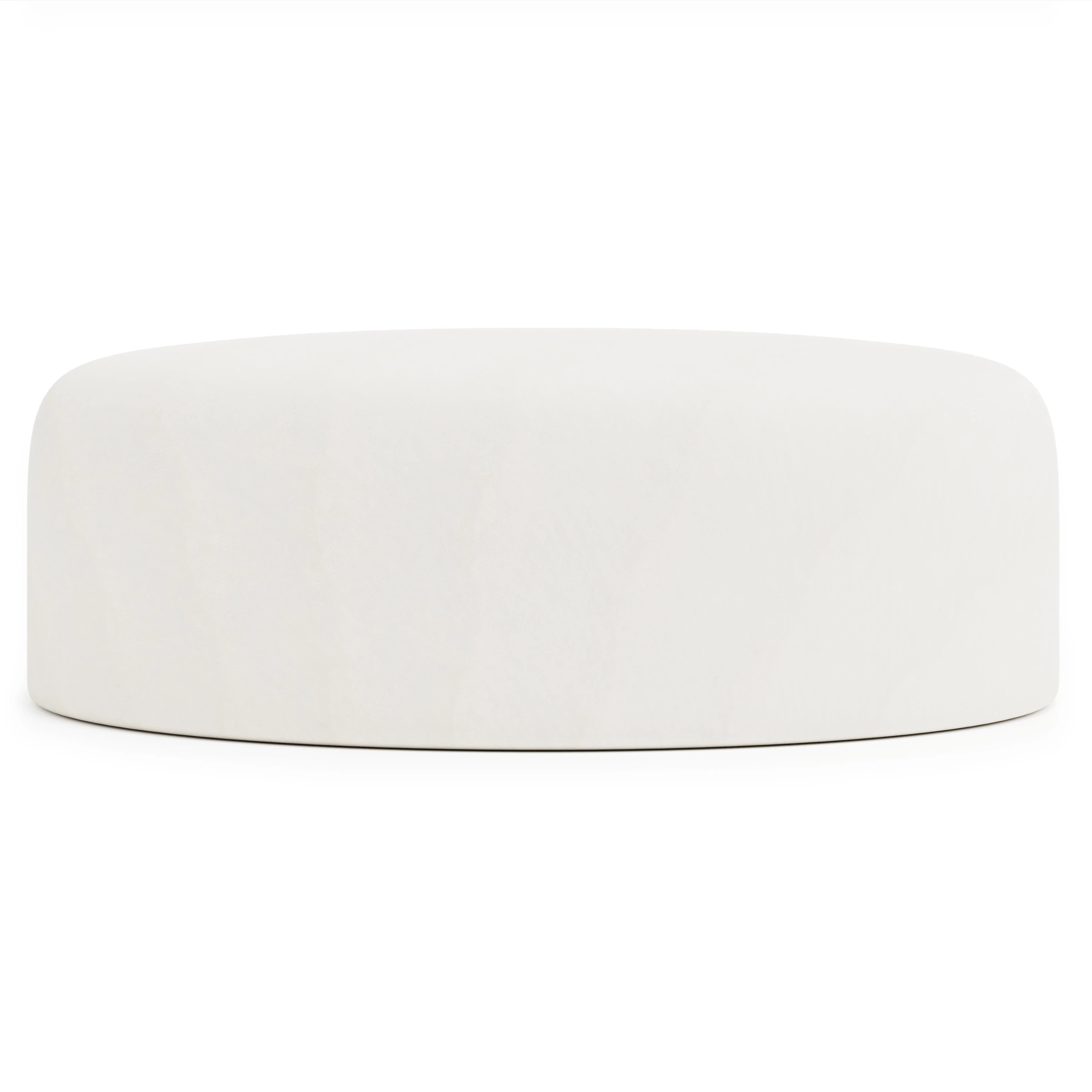 Tyre White/Cream Leather Ottoman - Image 2