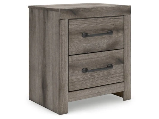 Urbanoore Brown Gray 22" 2 Drawer Charging Nightstand