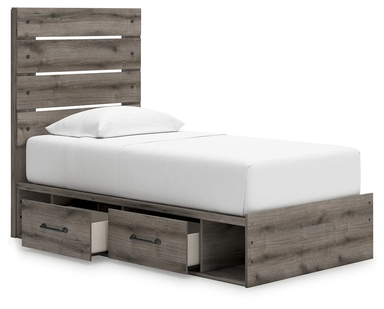 Urbanoore Brown Gray Twin Panel Storage Youth Bed (Online Special Price) - Image 2