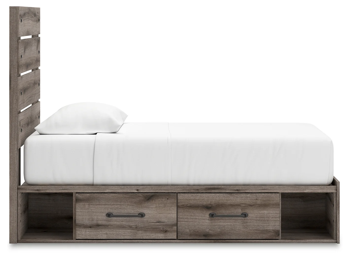 Urbanoore Brown Gray Twin Panel Youth Bed with Storage - Image 9