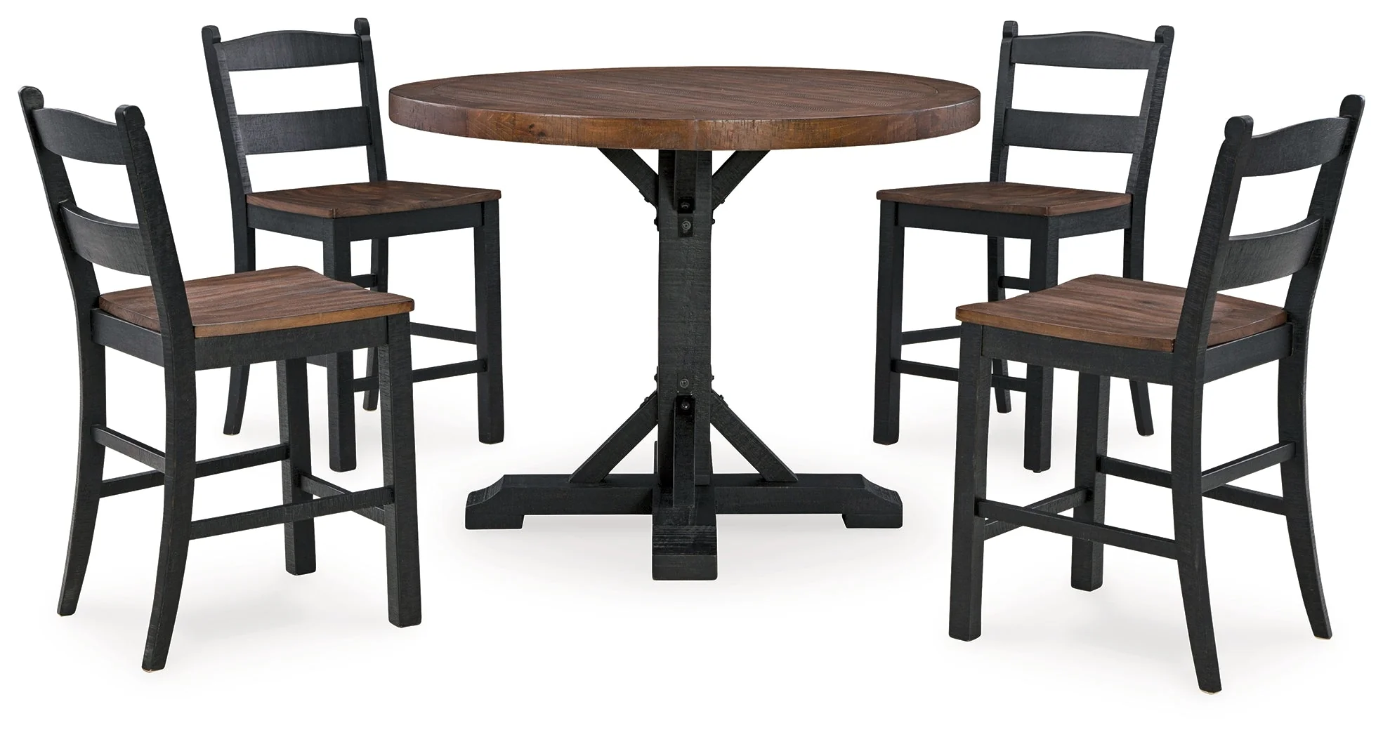 Valebeck Black/Brown Counter Height Dining Table and 4 Barstools (Online Special Price) - Image 4