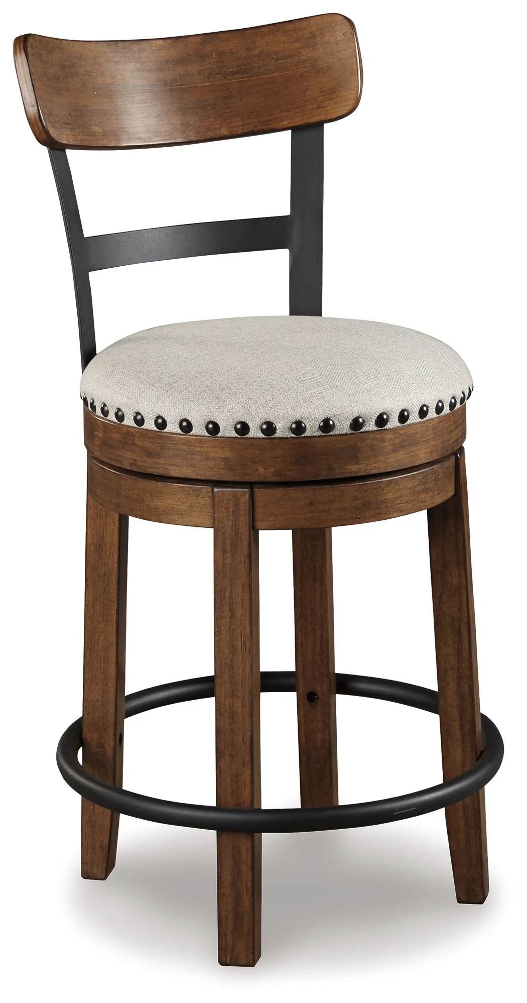 Valebeck White/Brown/Linen Counter Height Dining Table and 4 Barstools - Image 4