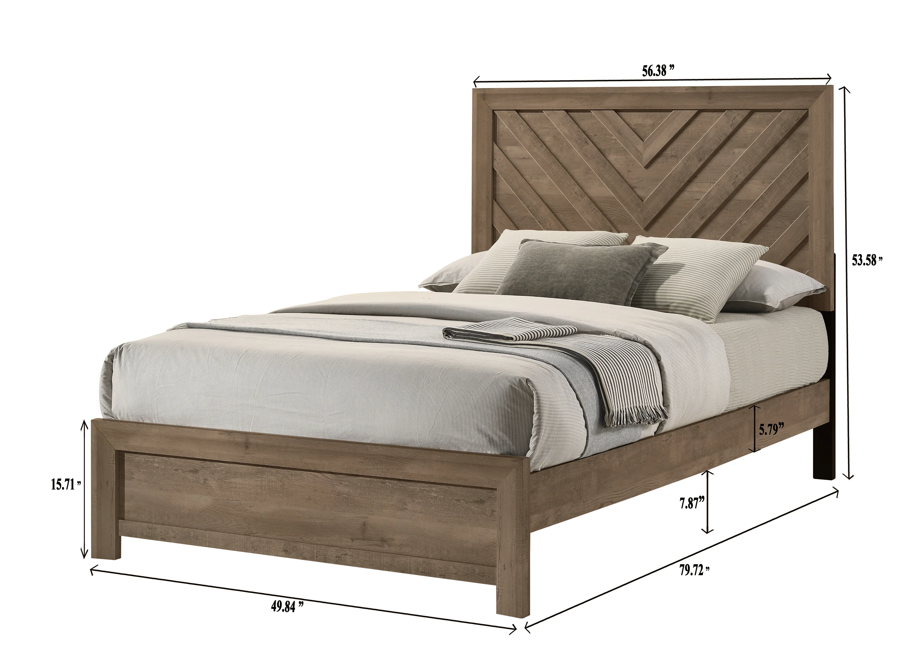 Valor Light Brown Full Panel Bed - Image 3