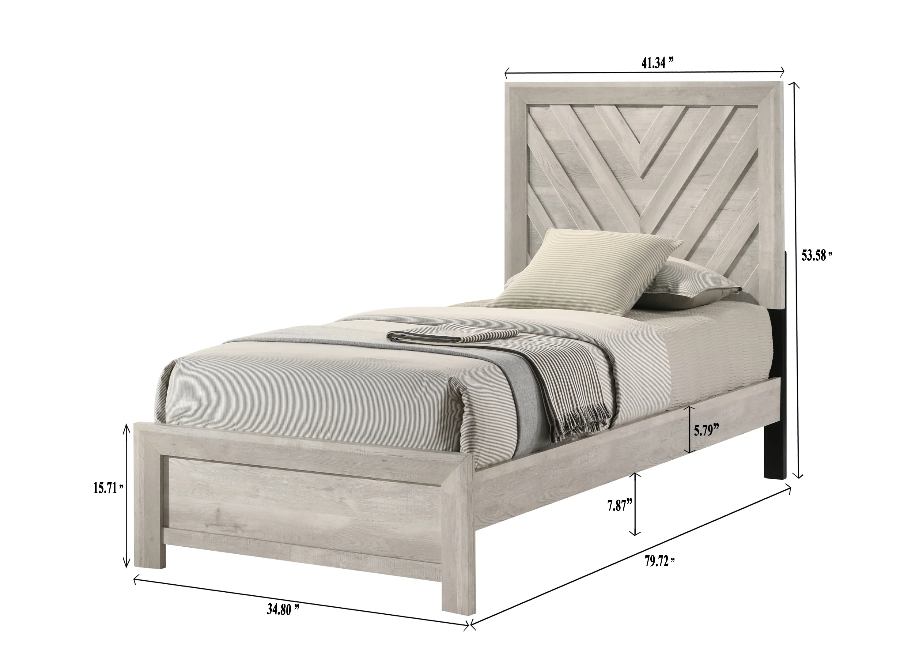 Valor Weathered Wood Twin Panel Bed - Image 3