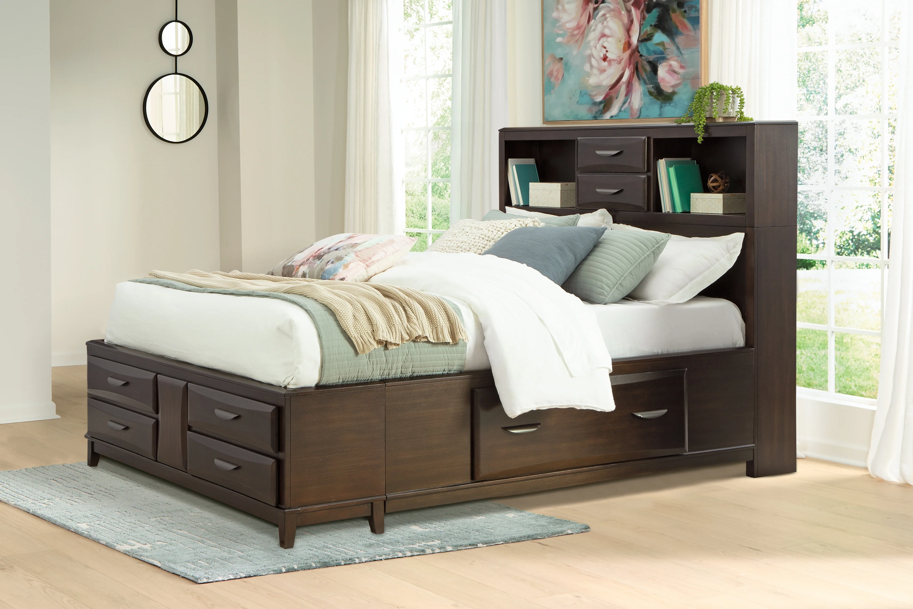 Vanmore Dark Brown Full Storage Bed - Image 2