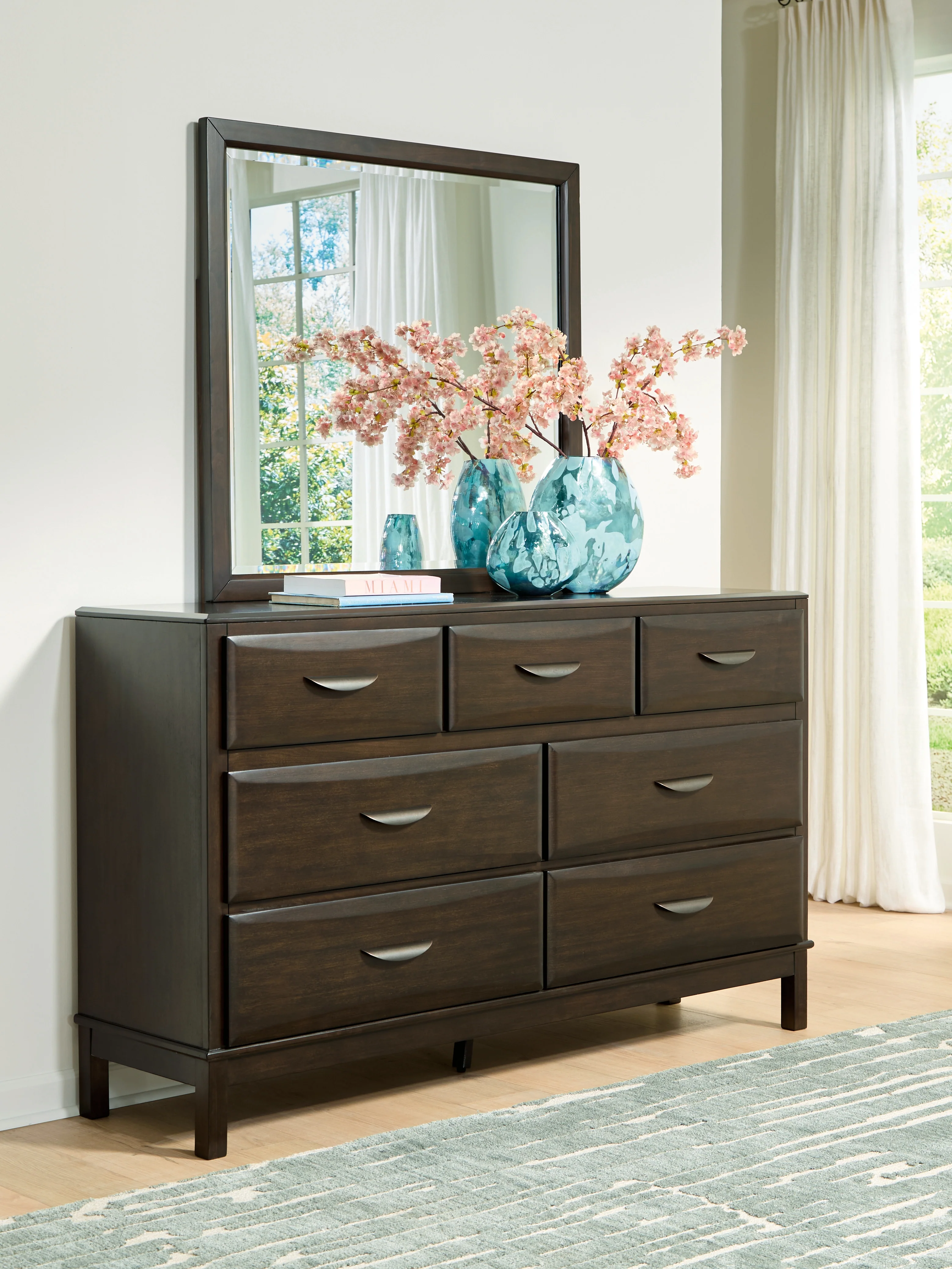 Vanmore Dark Brown Full Storage Bed, Dresser and Mirror (Online Special Price) - Image 5