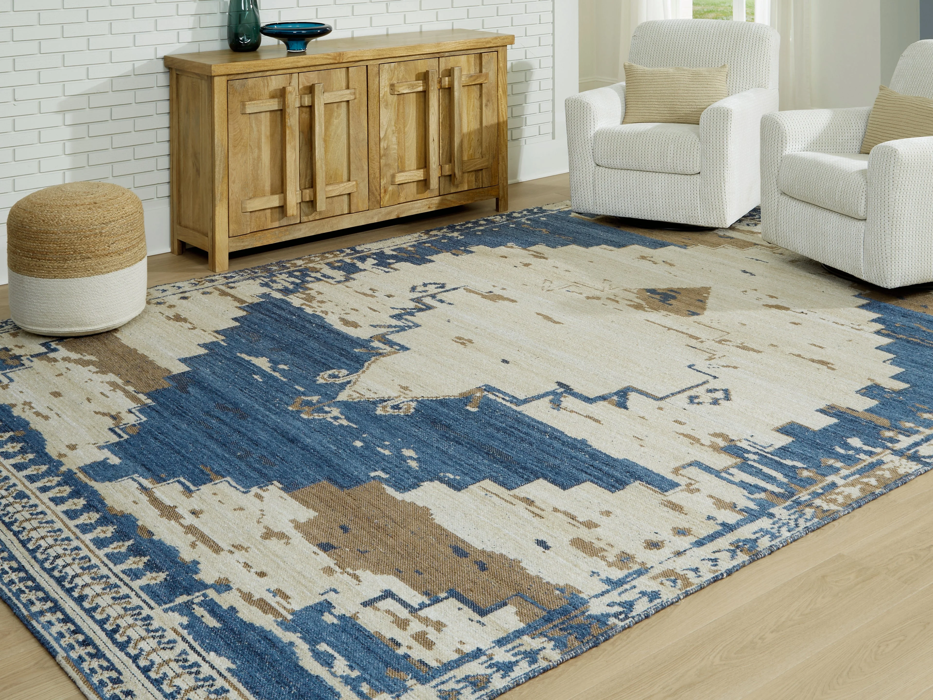 Varnler Blue/Brown/Tan 10' x 14' Rug (Online Special Price) - Image 2