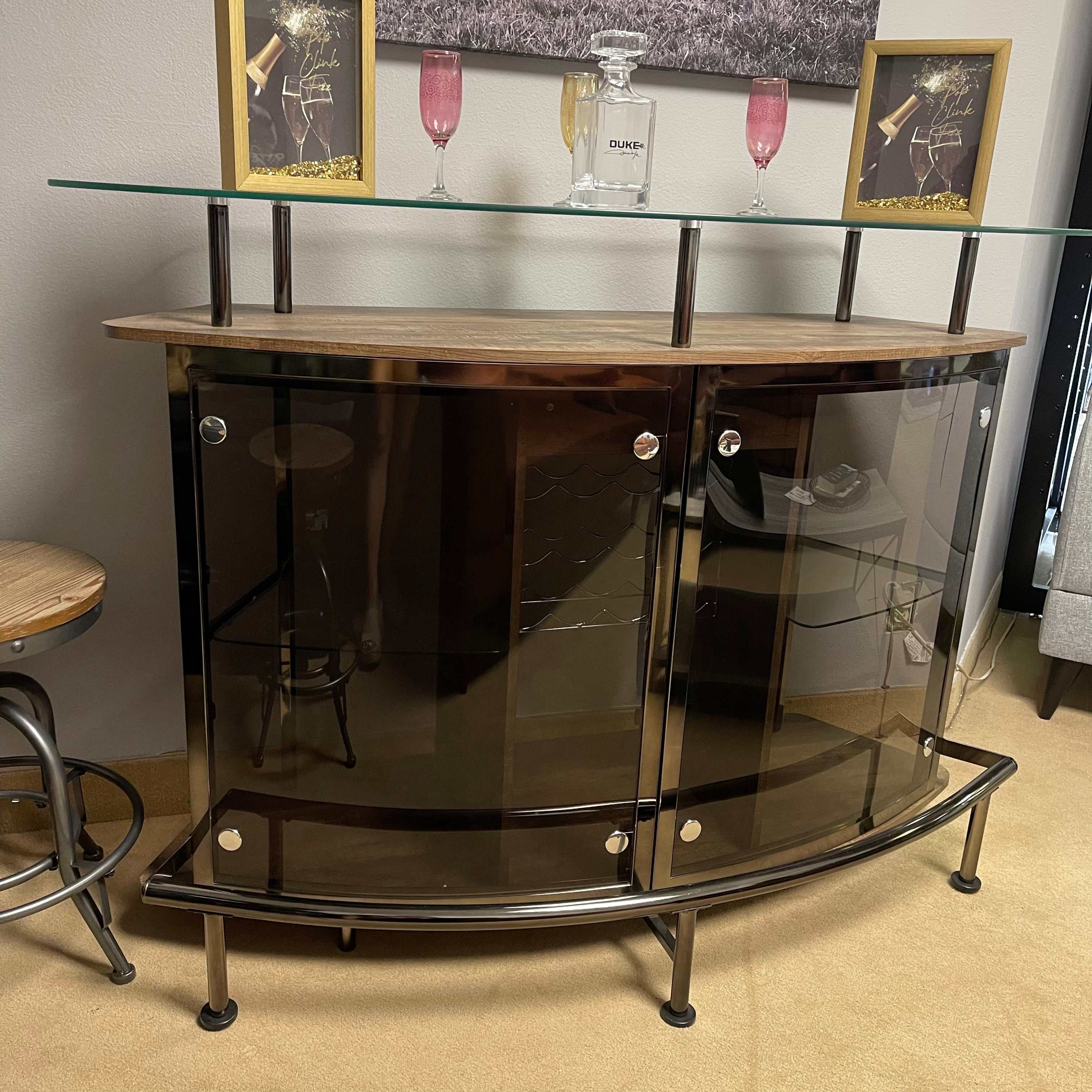 Varo Brown & Black Glass Top Bar Unit - Image 18