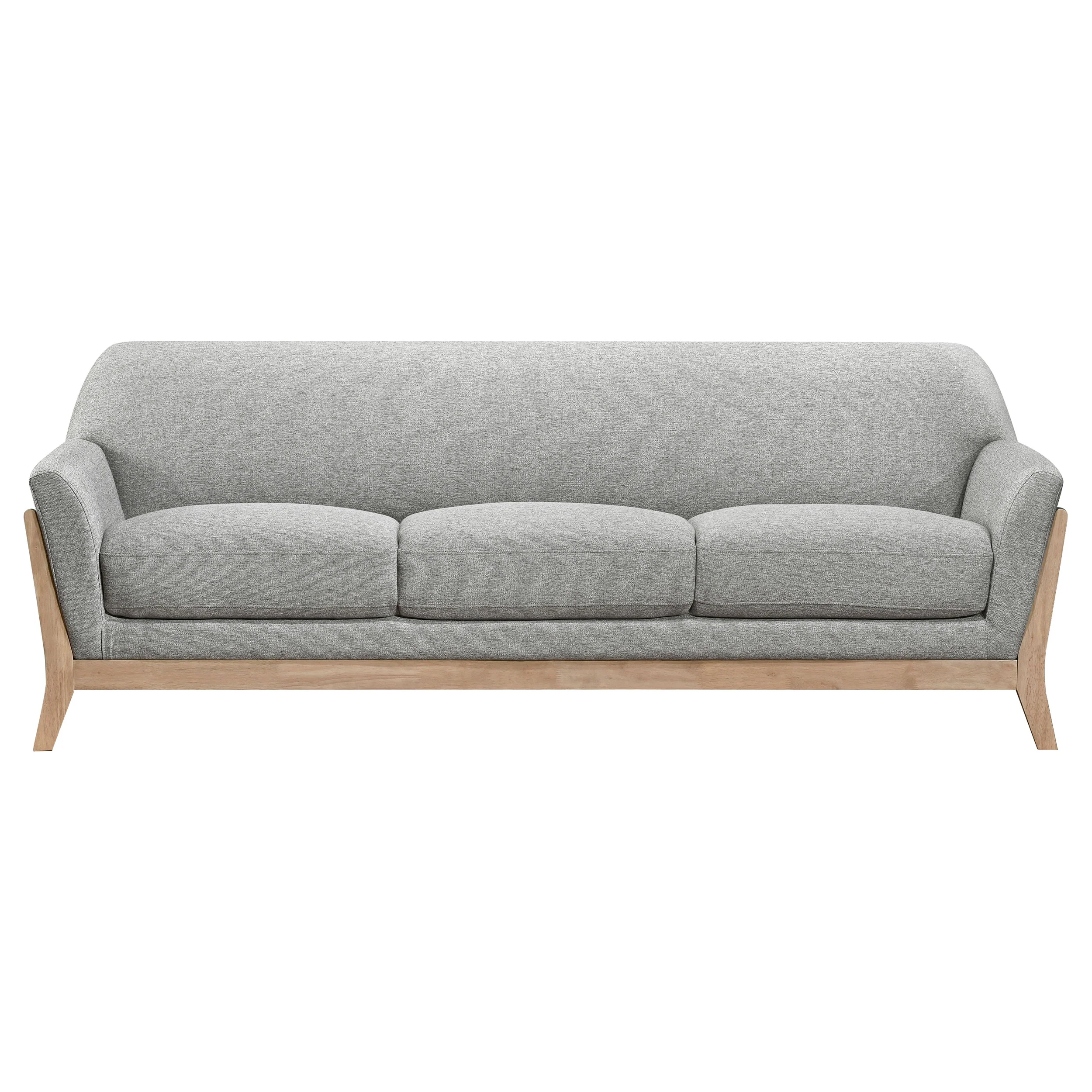 Vaughn Grey 2-piece Fabric Upholstered Flared Arm Sofa Set - Image 4