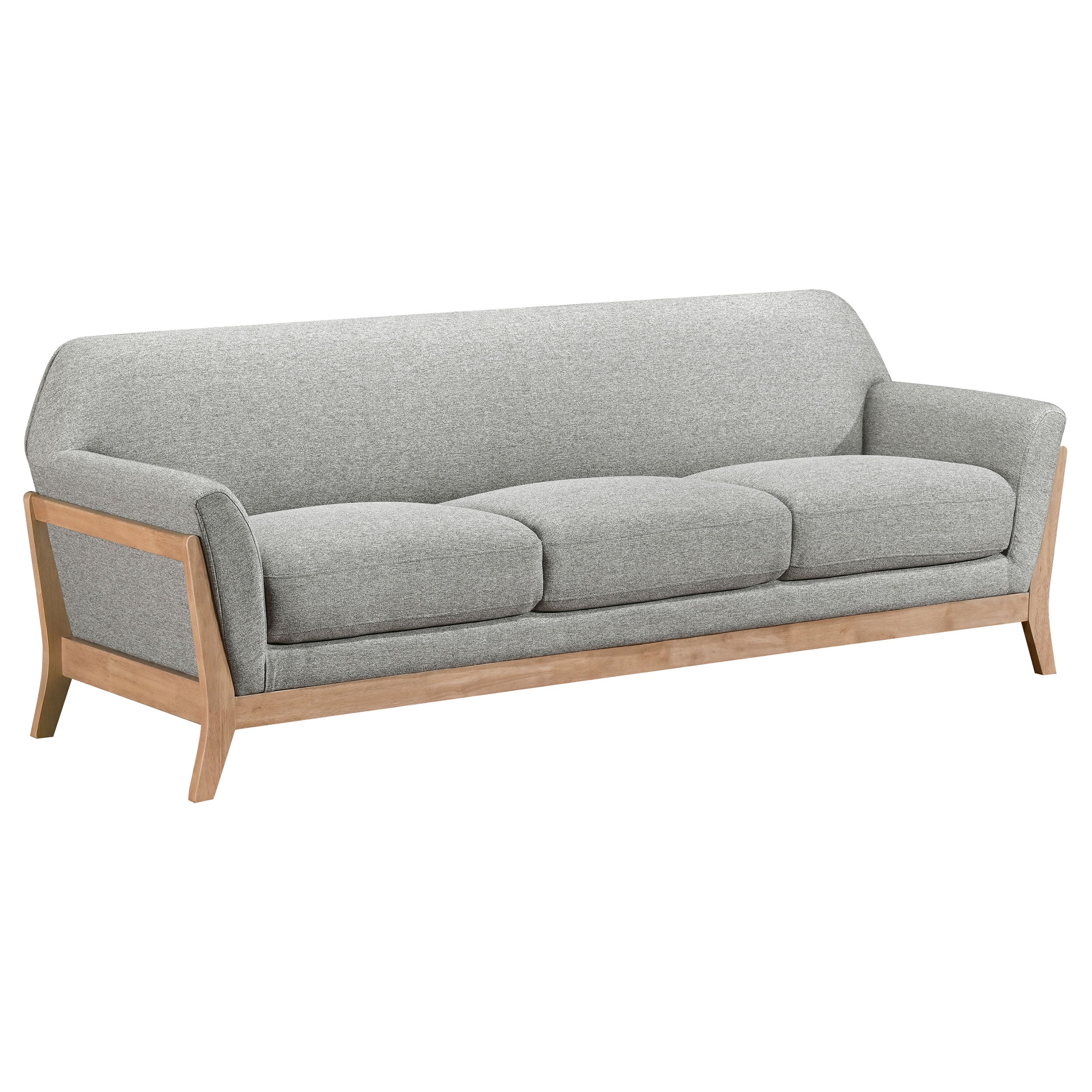 Vaughn Grey 3-piece Fabric Upholstered Flared Arm Sofa Set - Image 3