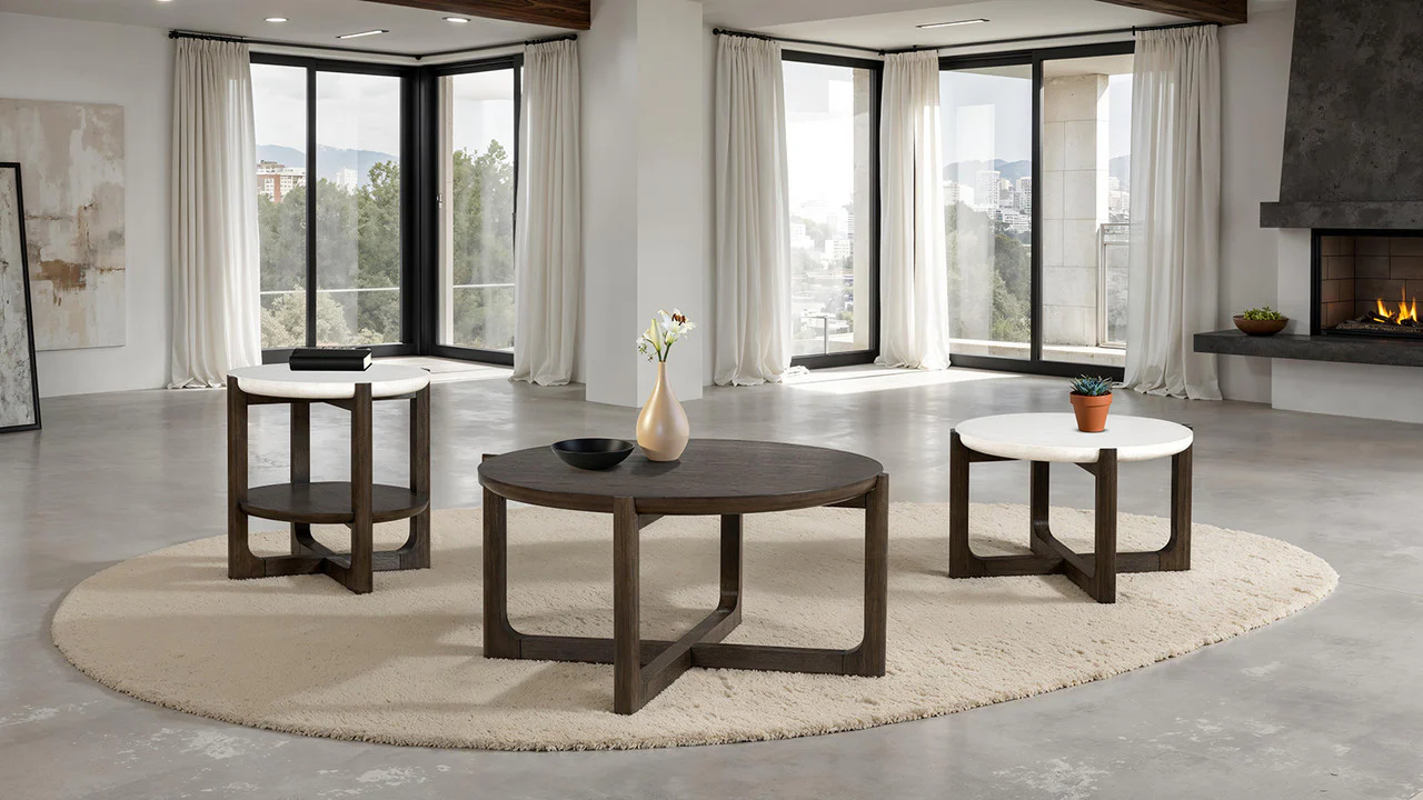 Vellara Dark Walnut End Table w/ Wood Top - Image 2