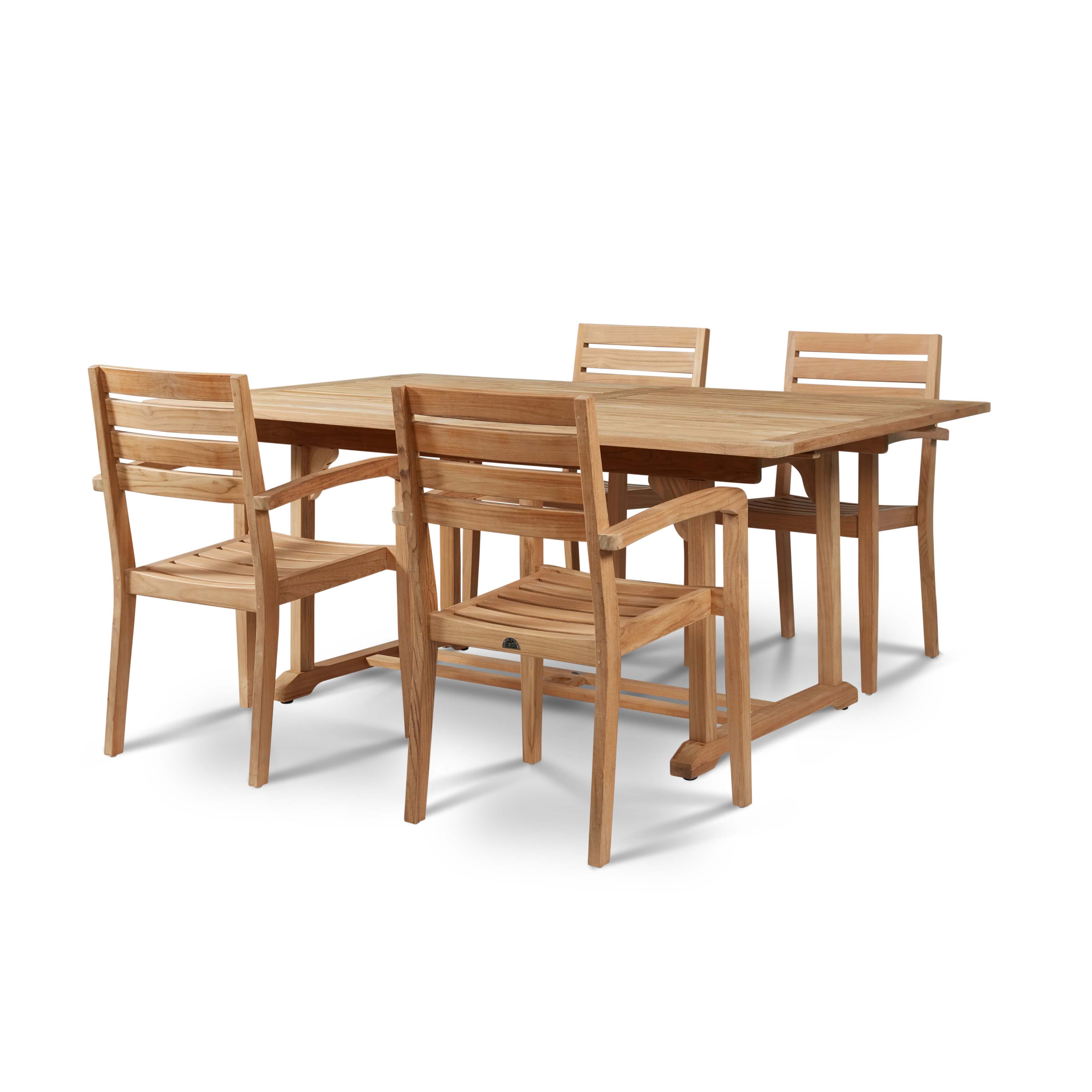 Venice Teak Outdoor Dining Stacking Armchair (Set of 4) - Image 4