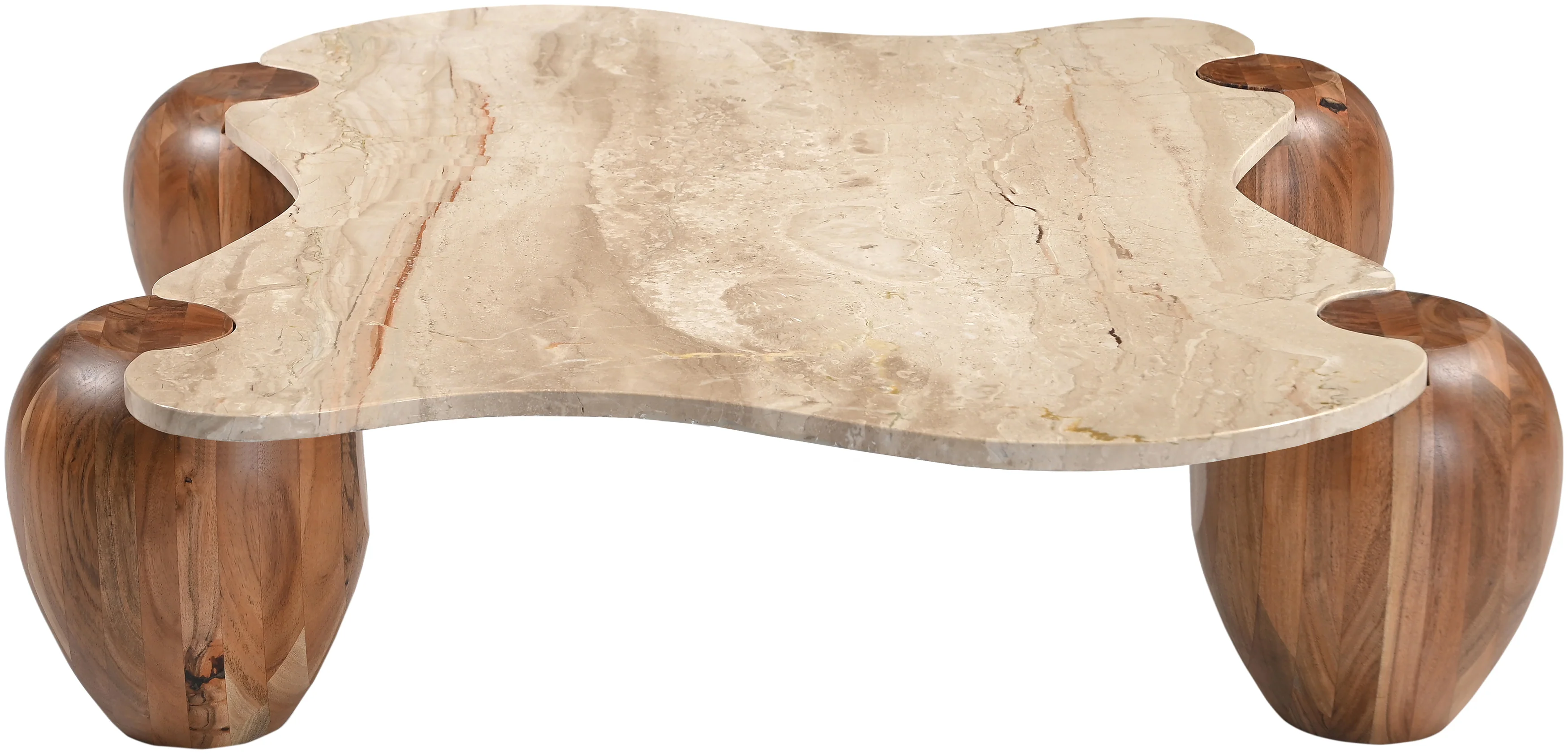 Ventura Beige/Brown And Acacia Wood Coffee Table - Image 3