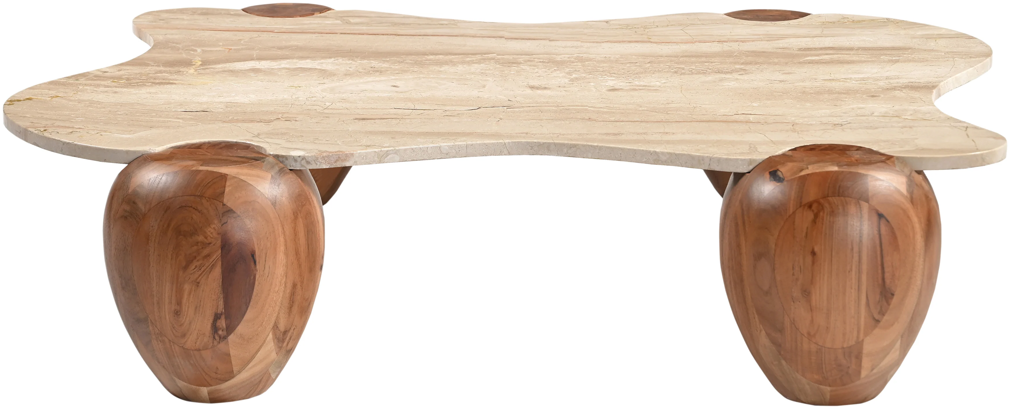 Ventura Beige/Brown And Acacia Wood Coffee Table - Image 4
