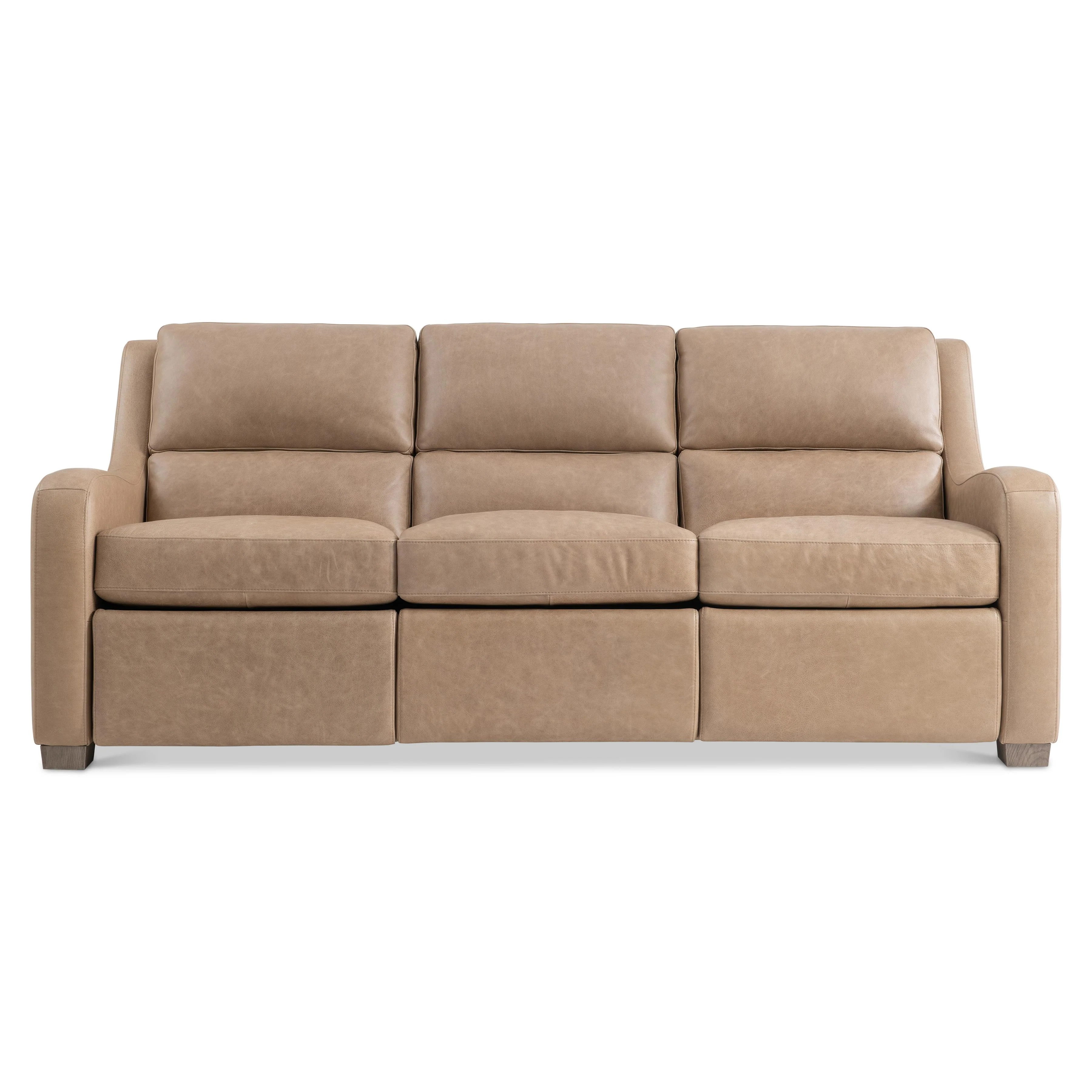 Ventura Beige/Tan Leather Power Motion Sofa - Image 5