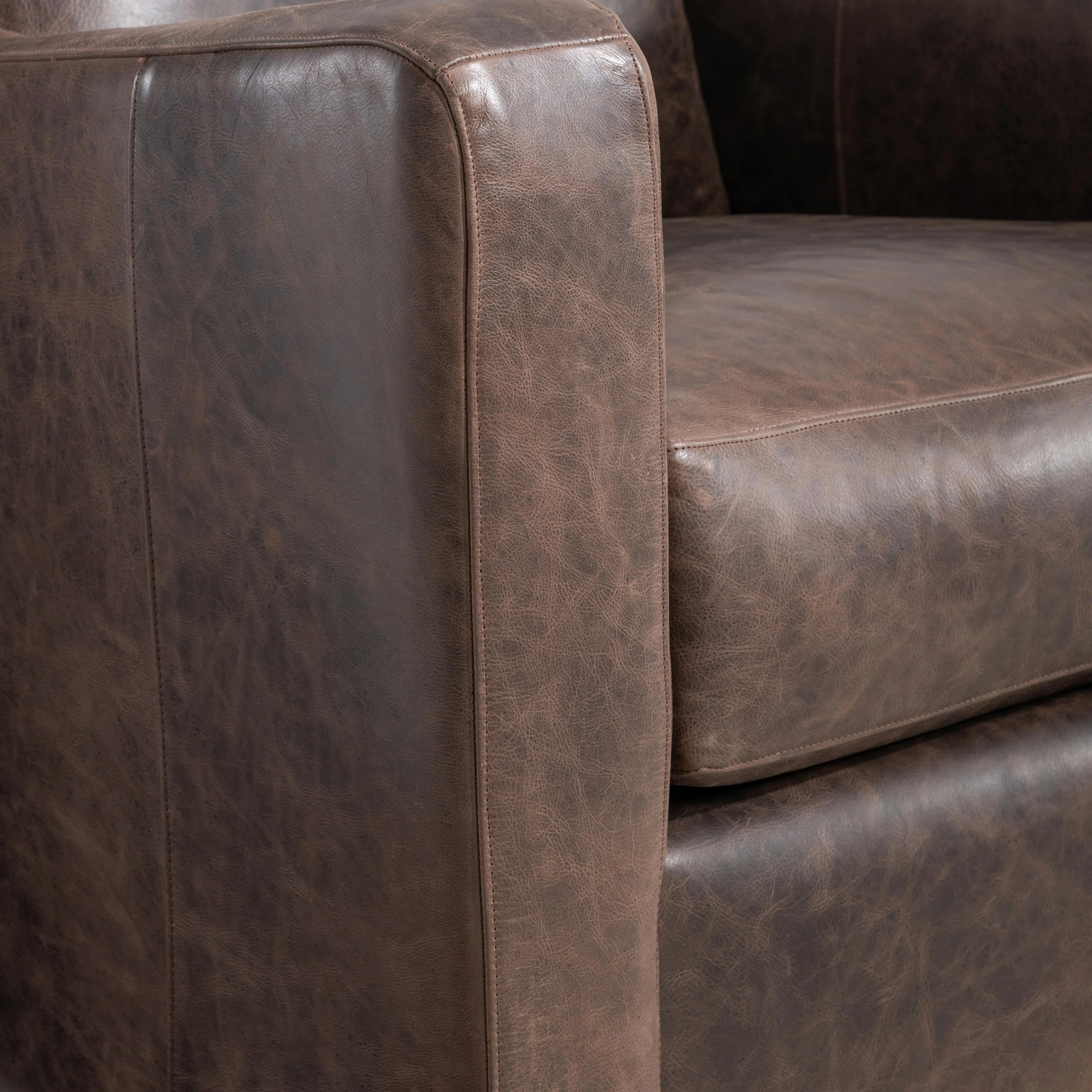 Ventura Brown Leather Swivel Chair - Image 6