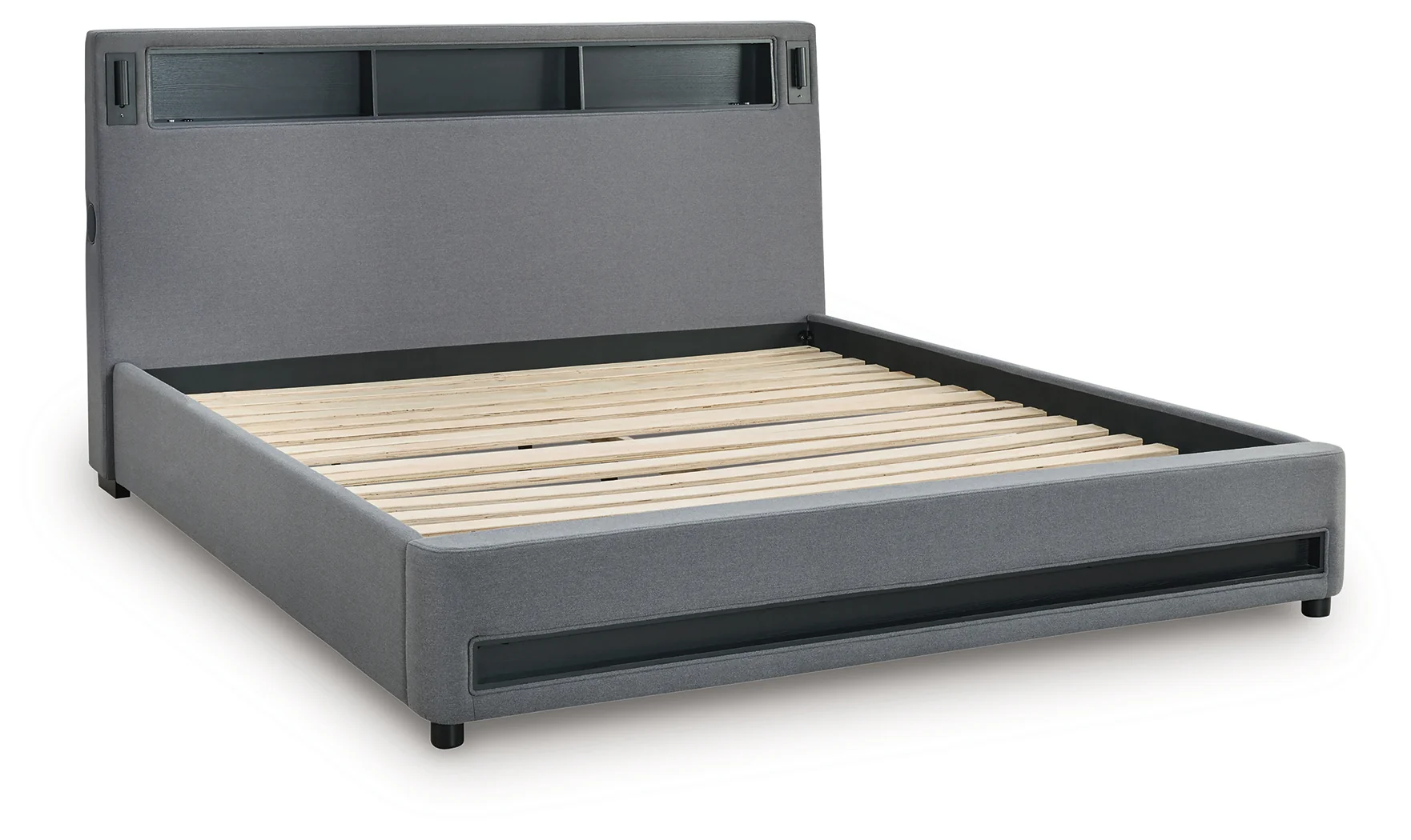 Verishaw Gray King Upholstered Bed - Image 5