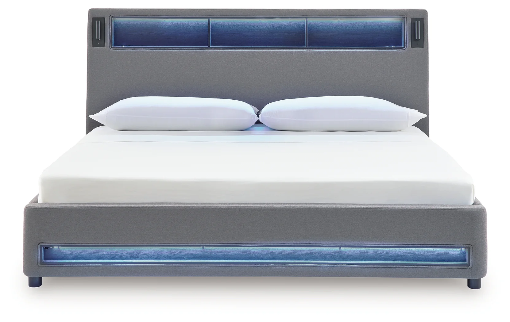 Verishaw Gray King Upholstered Bed - Image 6