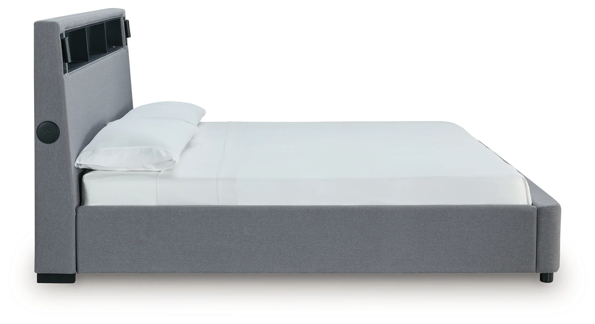 Verishaw Gray King Upholstered Bed - Image 9