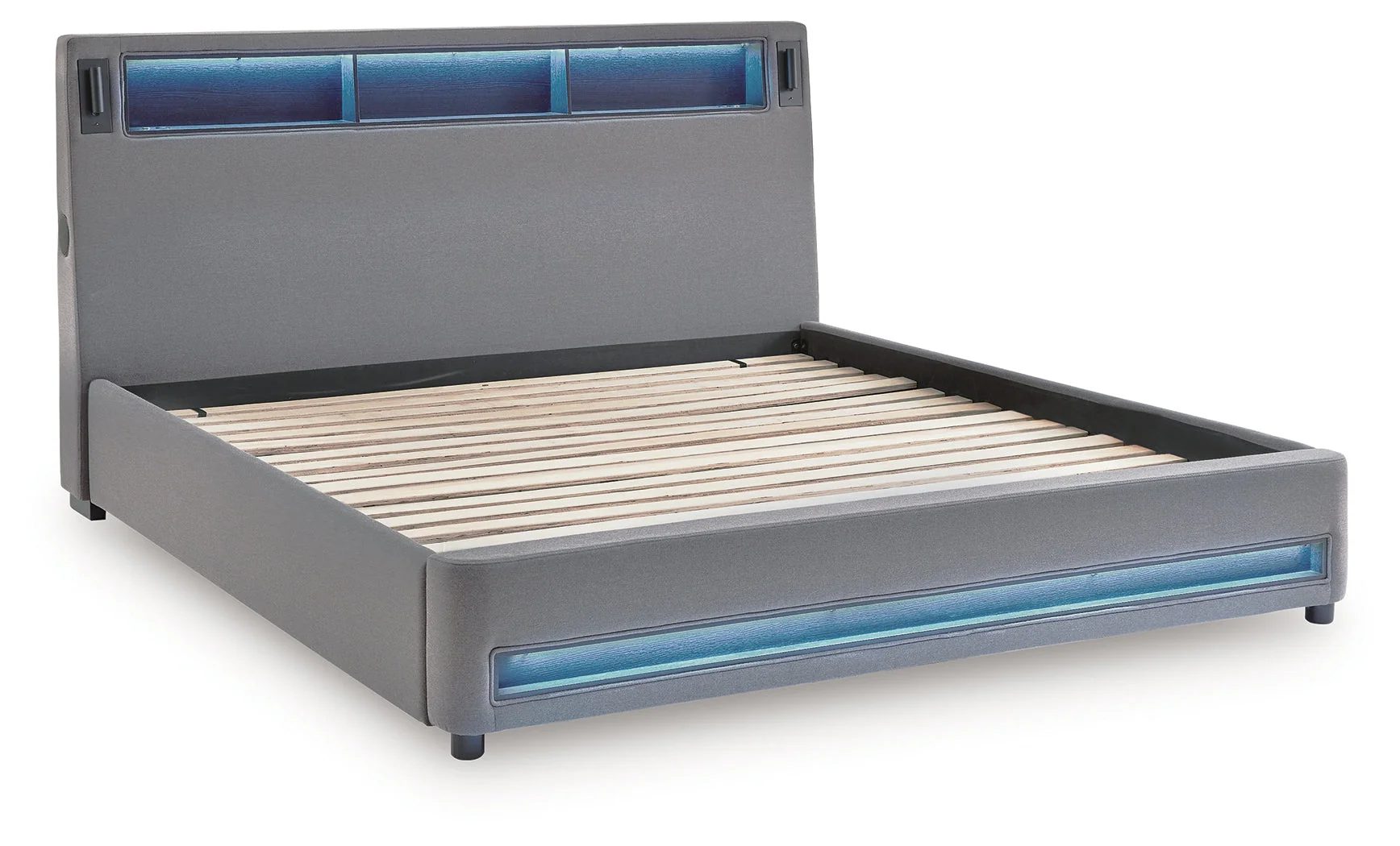 Verishaw Gray King Upholstered Bed (Online Special Price) - Image 4