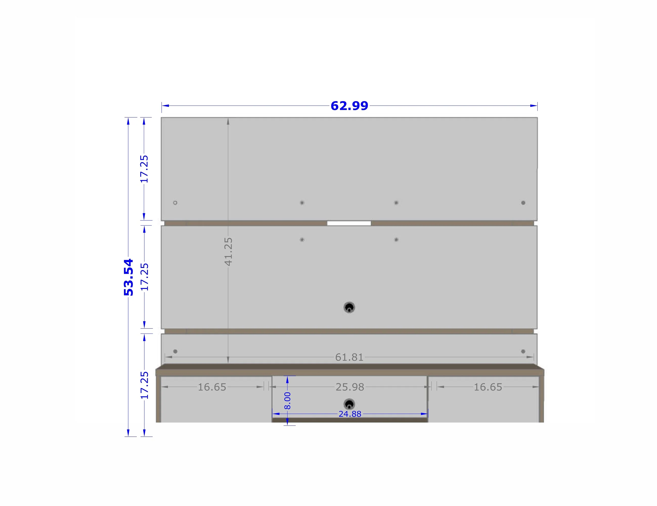 Vernon 62.99 Floating Entertainment Center in Off White and Cinnamon - Image 3