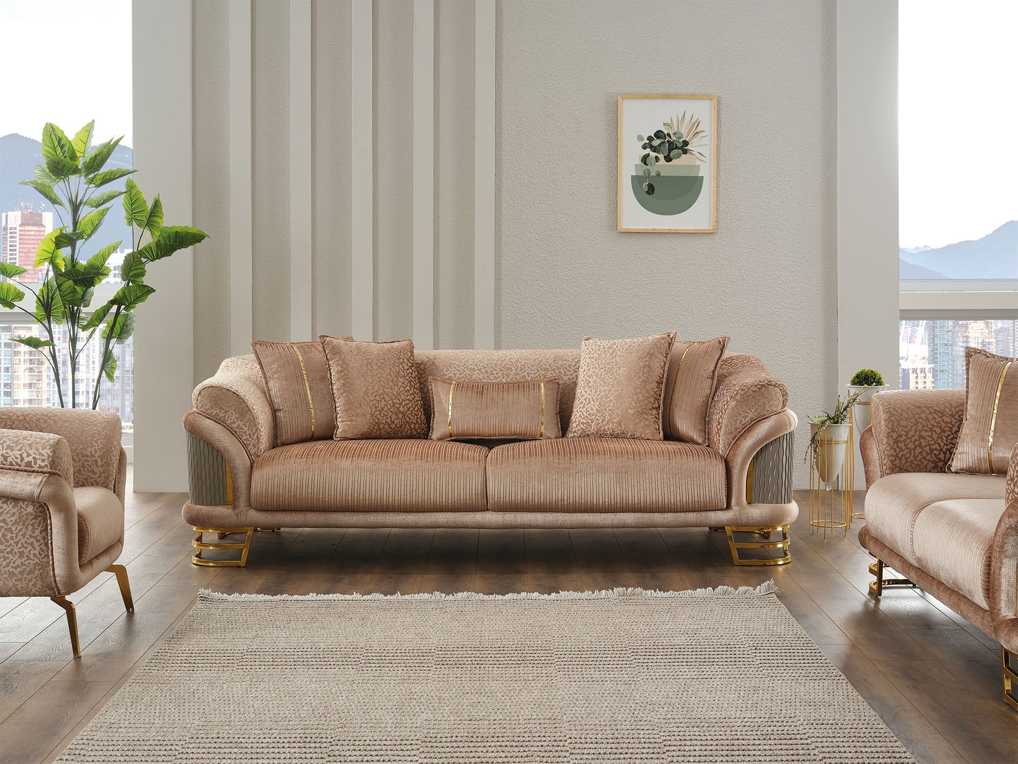 Versace Beige Loveseat - Image 2