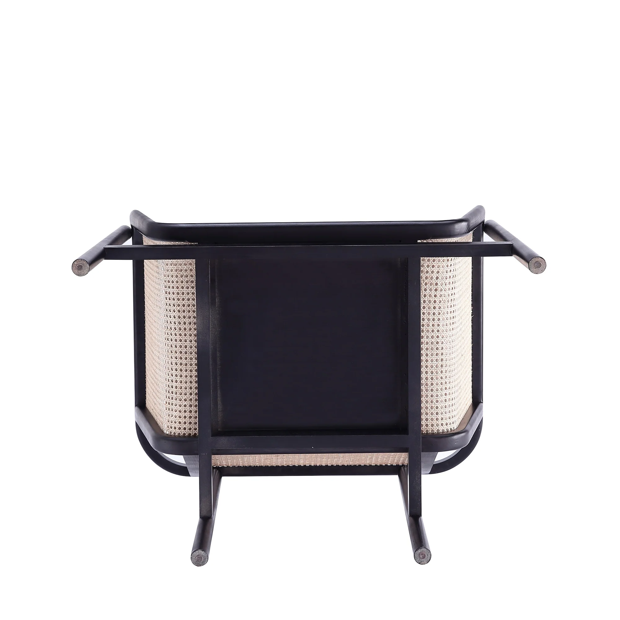 Versailles Accent Chair in Black, Natural Cane and Cream - Image 9