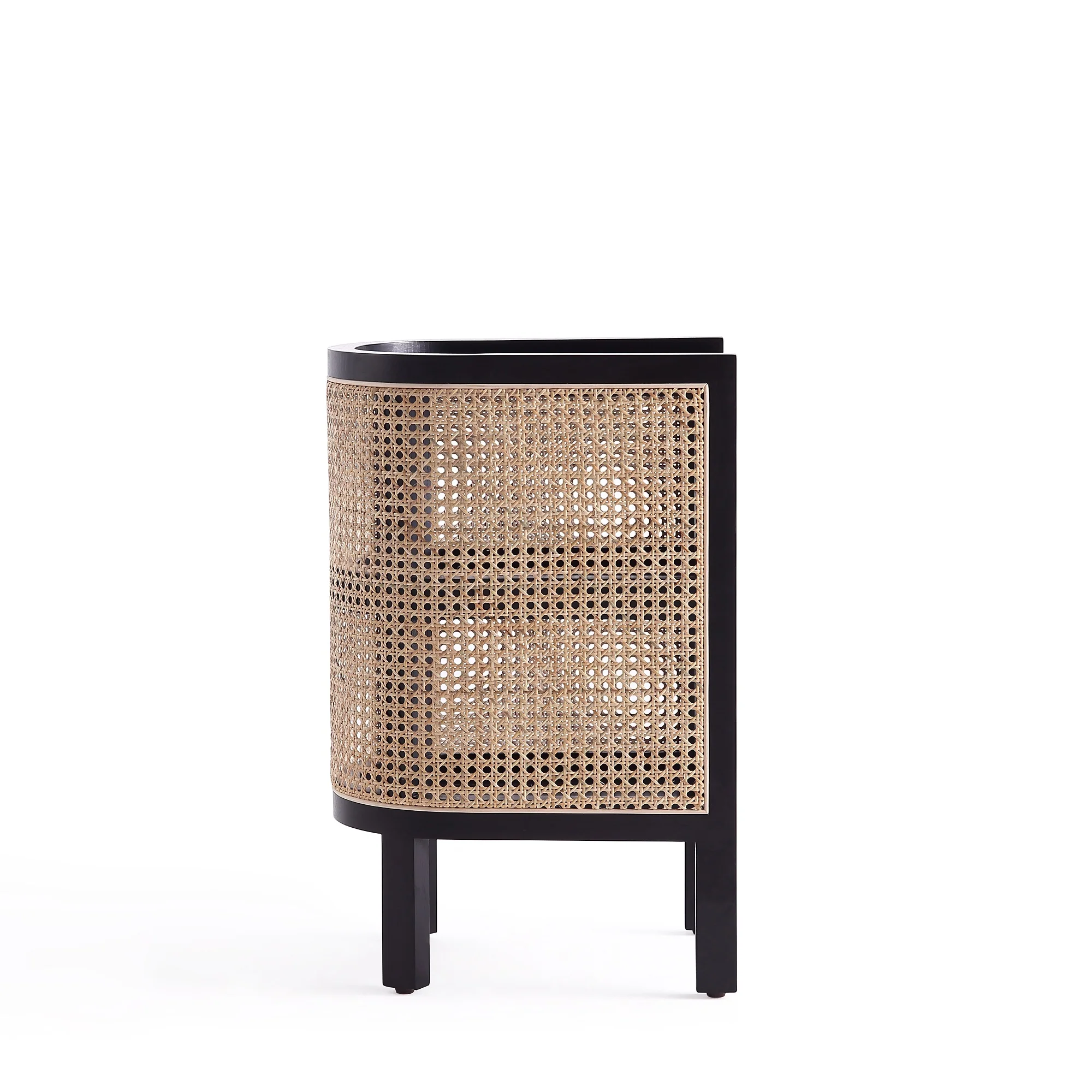 Versailles End Table in Black and Natural Cane - Image 4