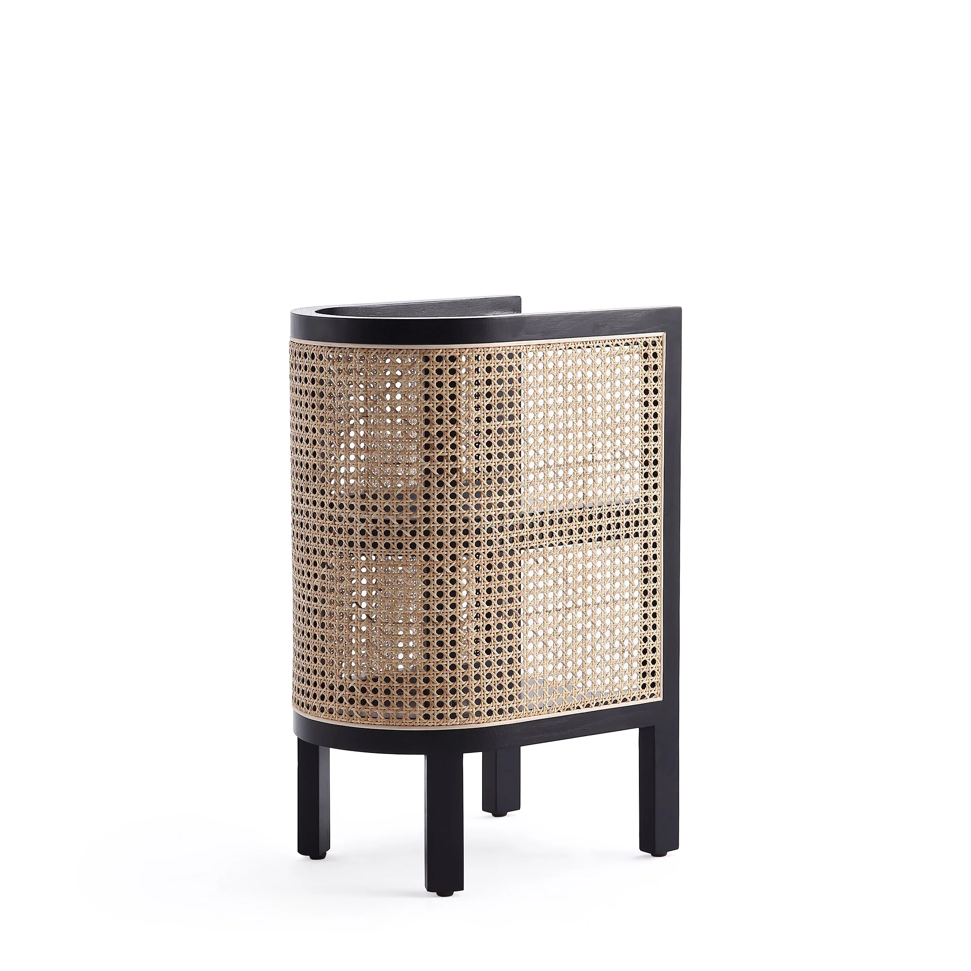 Versailles End Table in Black and Natural Cane (set of 2) - Image 5