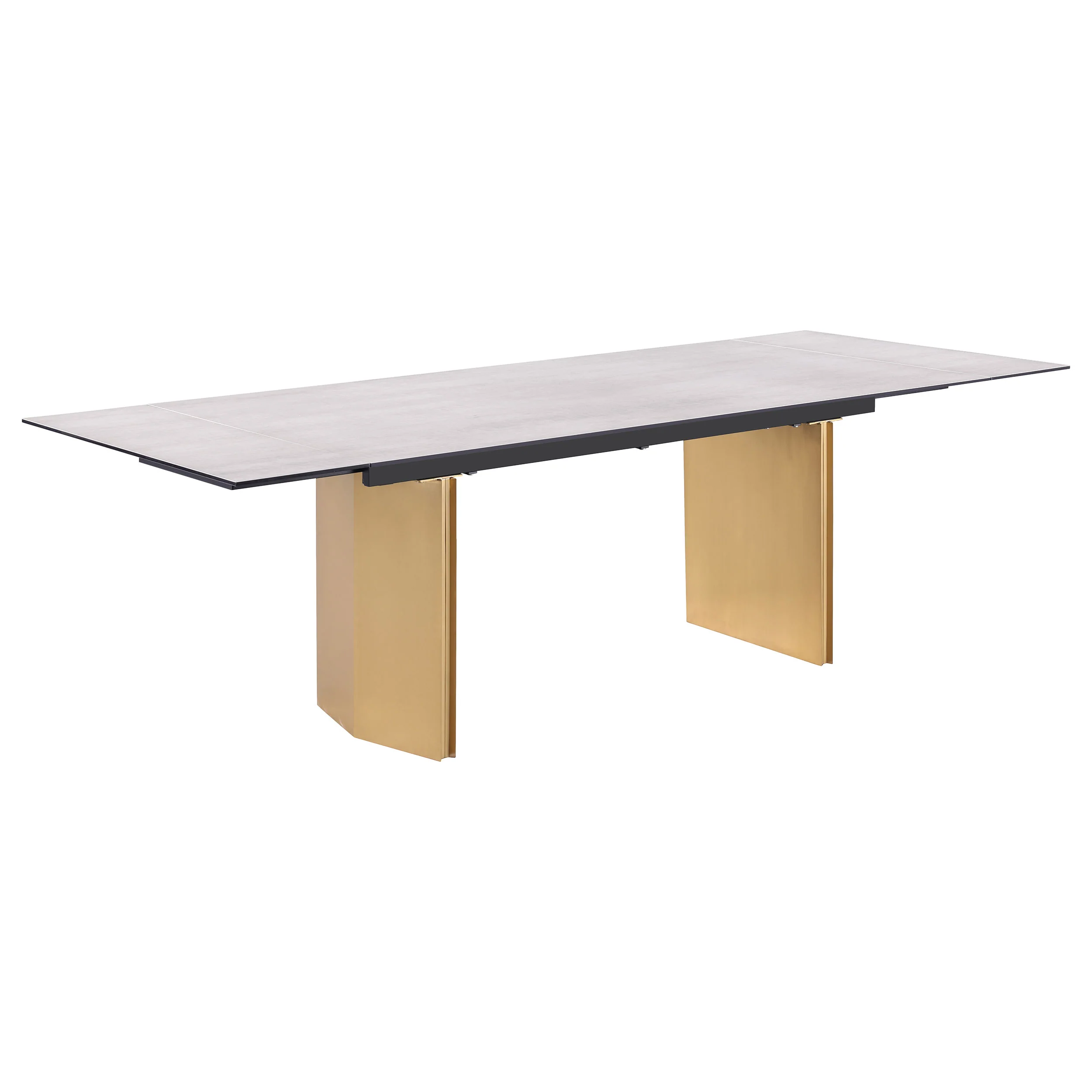 Vesa Beige 97-inch Glass Top Extension Dining Table - Image 4