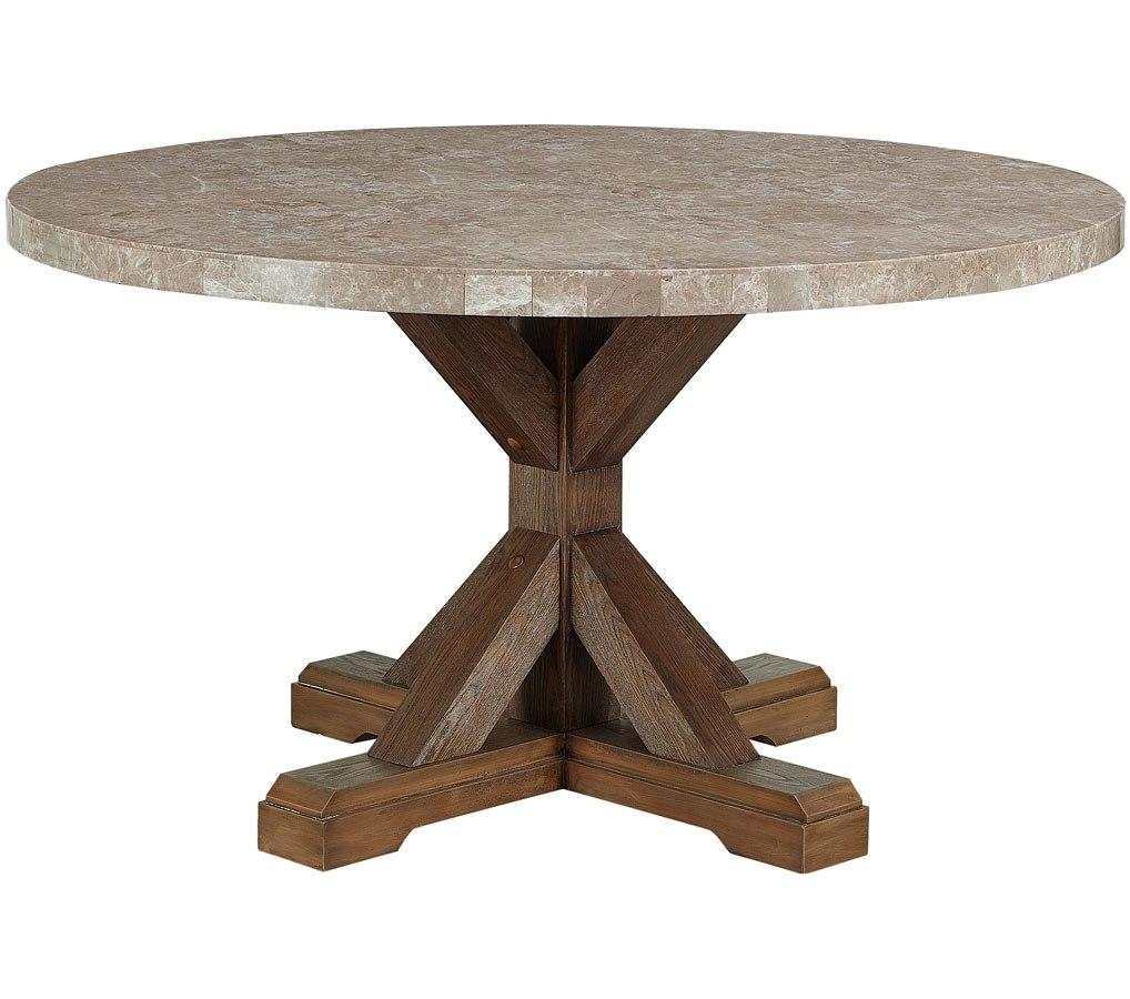 Vesper Brown & Gray Marble Round Dining Set - Image 2