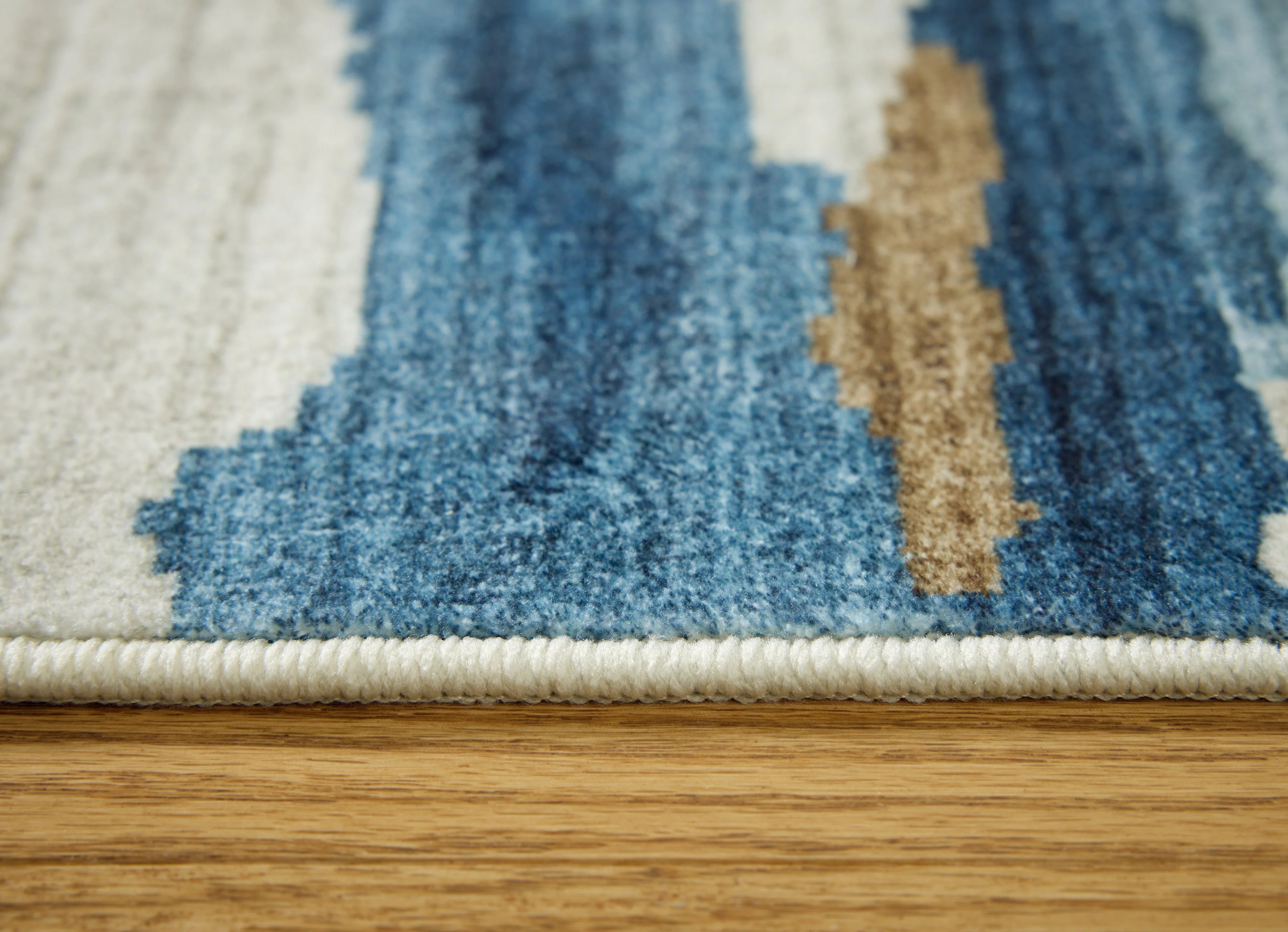 Vinlett Cream/Blue/Brown 5' x 7' Washable Rug (Online Special Price) - Image 3