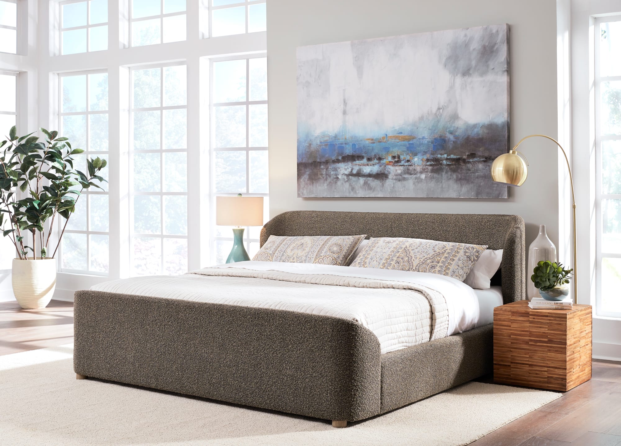Virgil Kiki Pumpernickel King Upholstered Platform Bed - Image 3