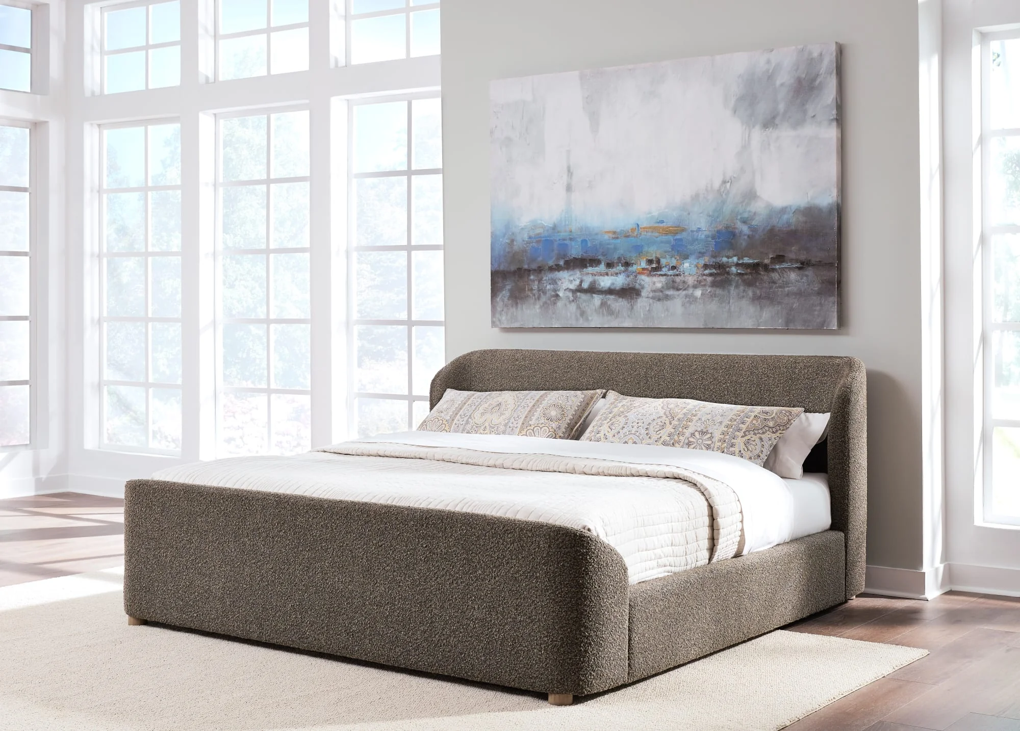Virgil Kiki Pumpernickel King Upholstered Platform Bed - Image 4