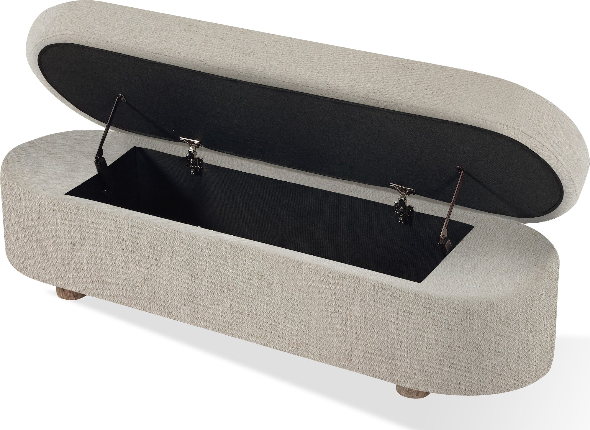 Virgil Kiki Whipped Honey Upholstered Storage Bench - Image 4