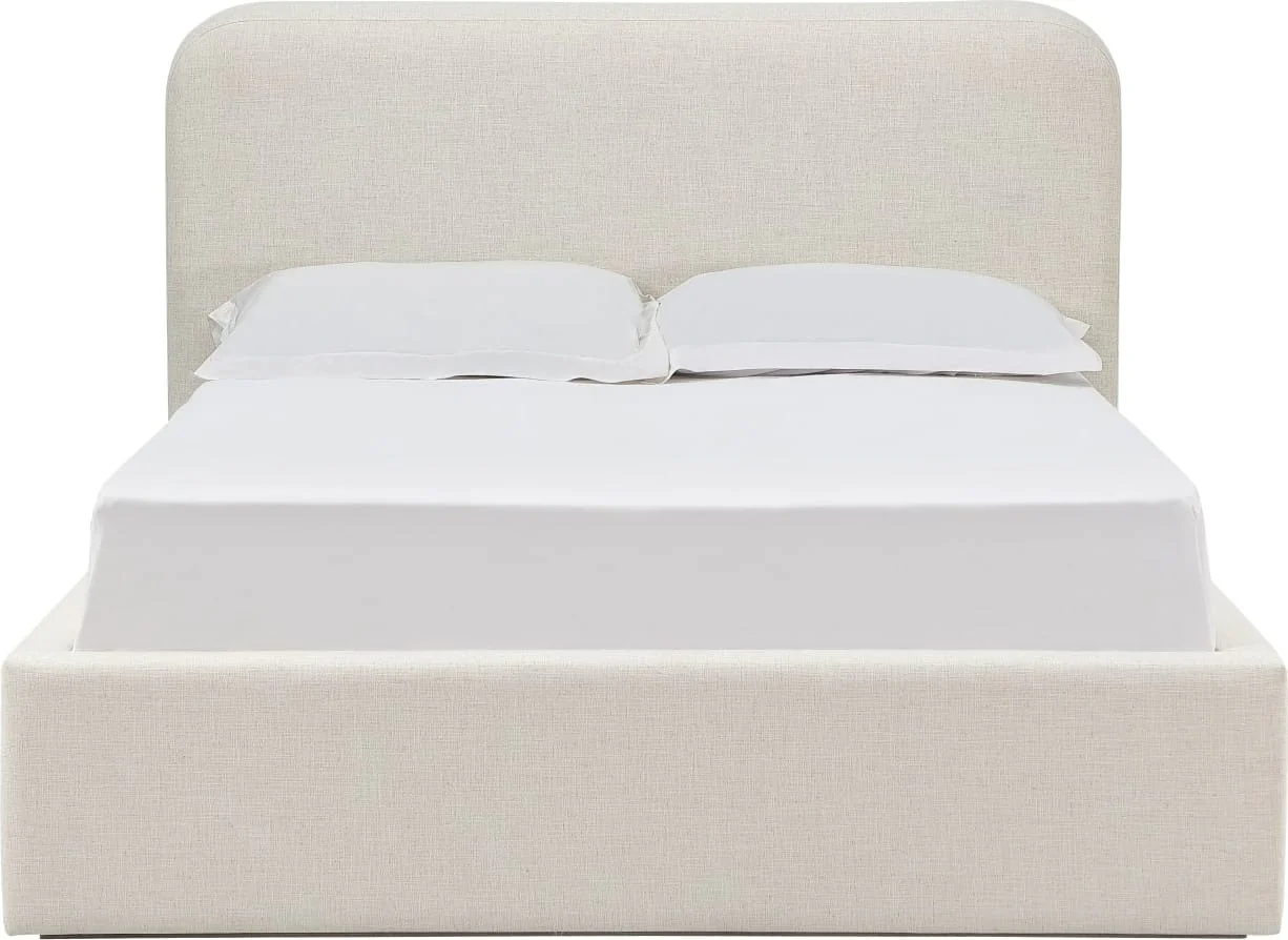 Virgil Off-White Whipped Honey Full Upholstered Platform Bed - Image 2