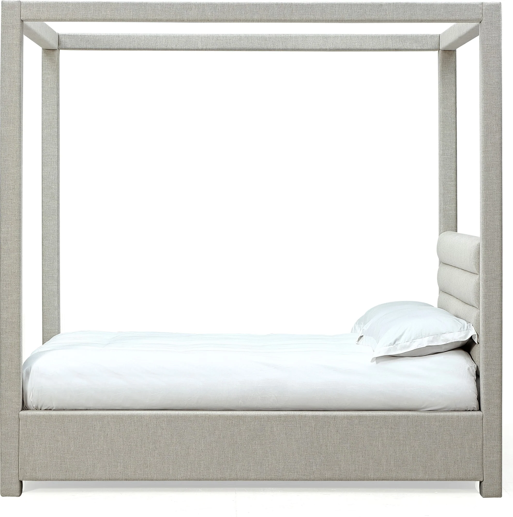 Virgil Rockford Turtle Dove Queen Upholstered Canopy Bed - Image 8