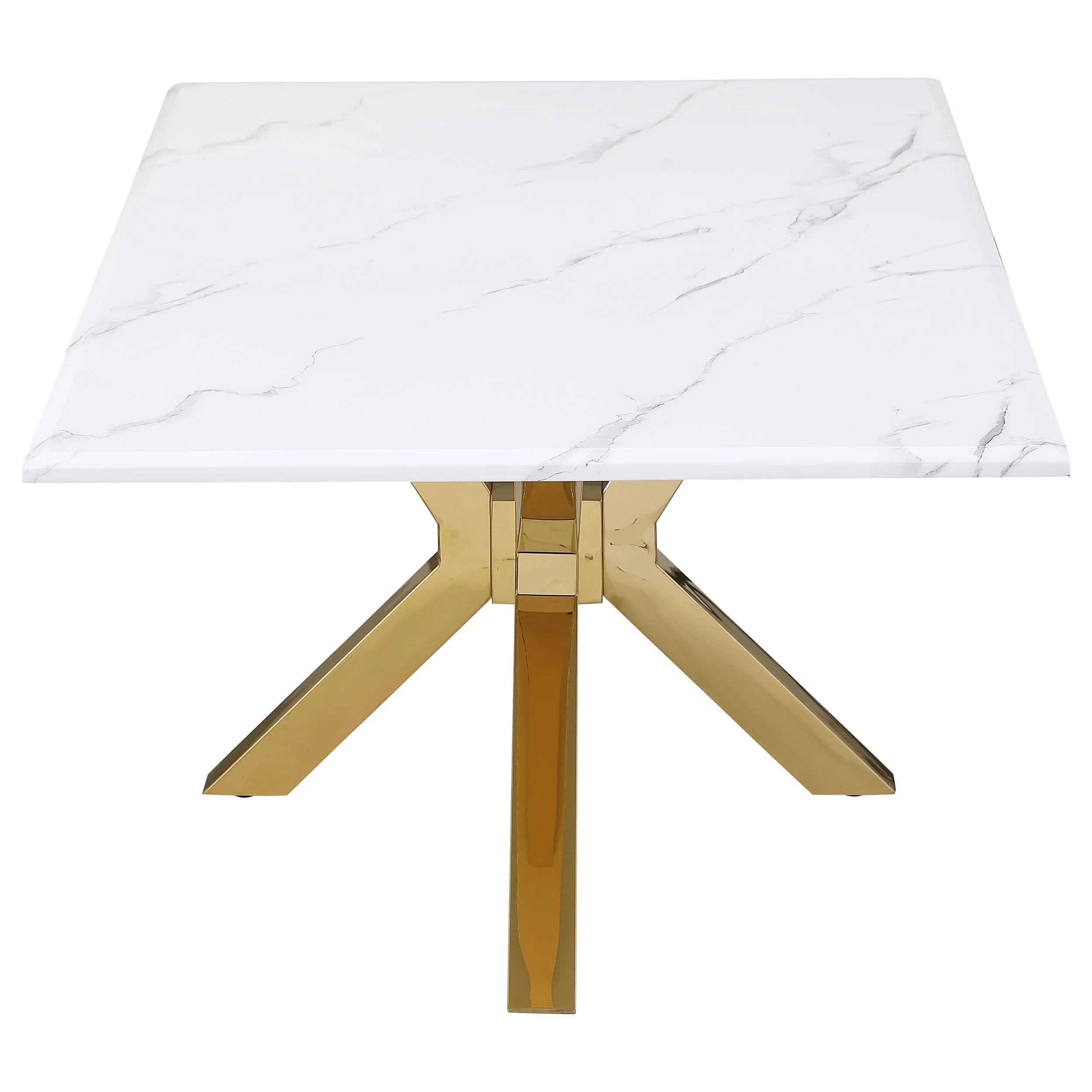 Visalia White 3-piece Faux Marble Coffee and End Table Set - Image 4