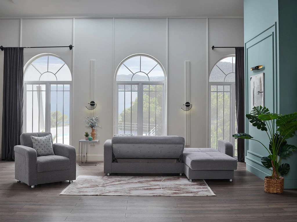 Vision S 101" Sleeper Sectional Grey - Image 10