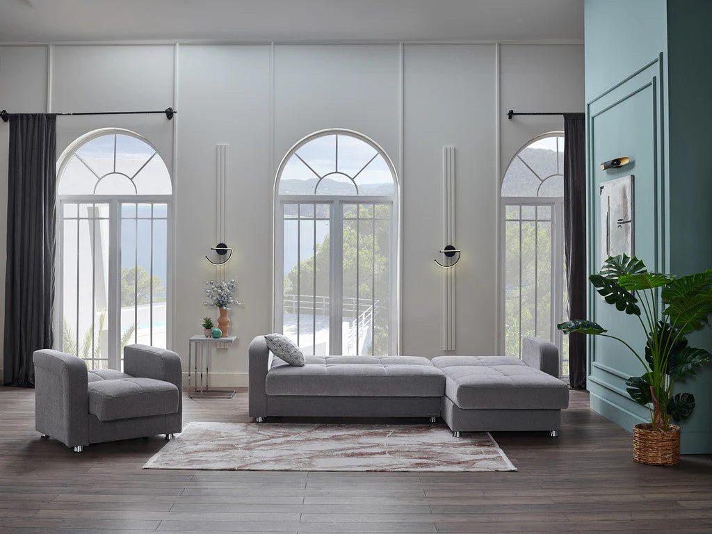 Vision S 101" Sleeper Sectional Grey - Image 11