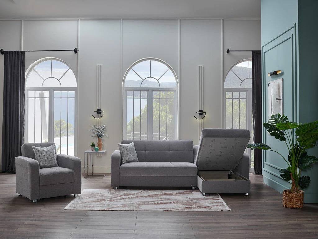 Vision S 101" Sleeper Sectional Grey - Image 8